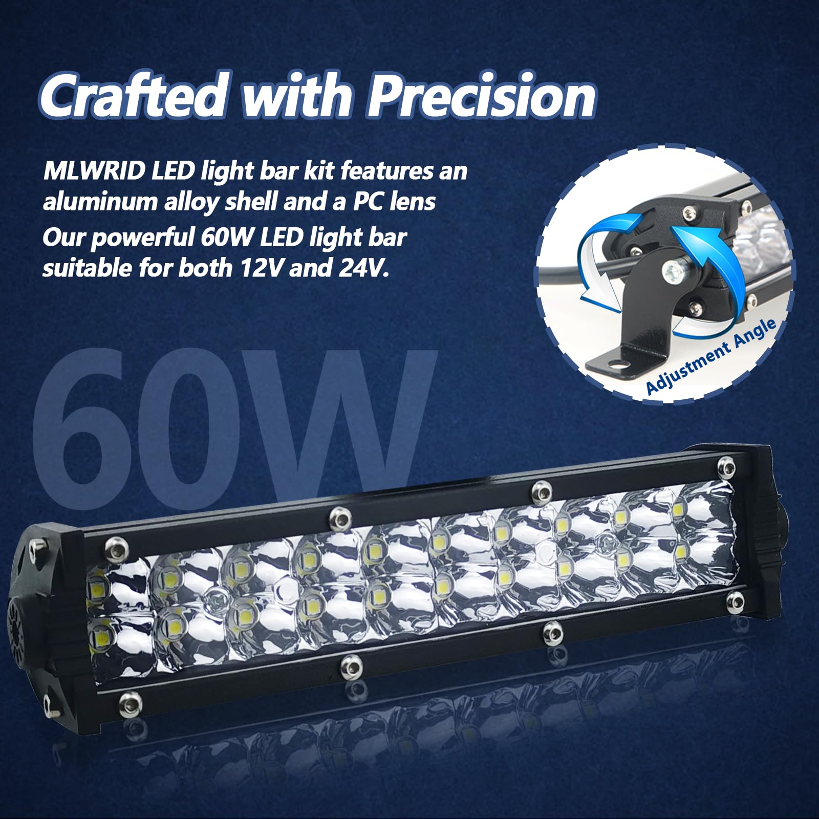 MLWRID Dirt Bike Light Bar Kit with USB Socket Compatible for Honda CRF110 CRF250R CRF450R,for Kawasaki KLX110 KX250F KX450F,for