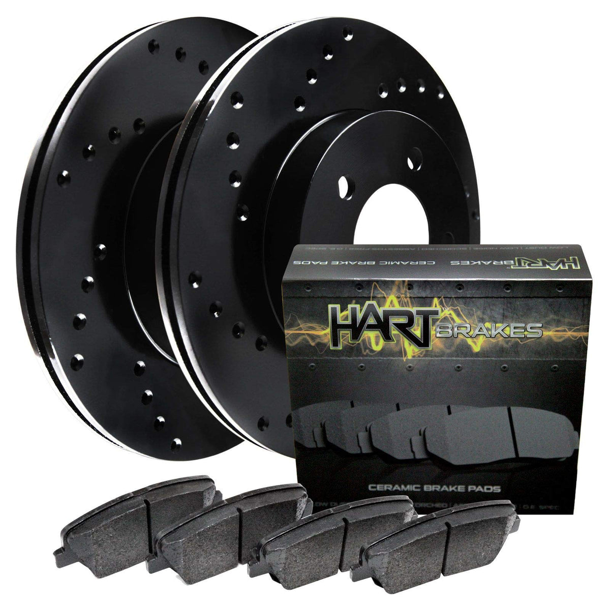 Hart Brakes Front Brakes And Rotors Kit |Front Brake Pads| Brake Rotors And Pads| Ceramic Brake Pads And Rotors |2003-2021 Toyot