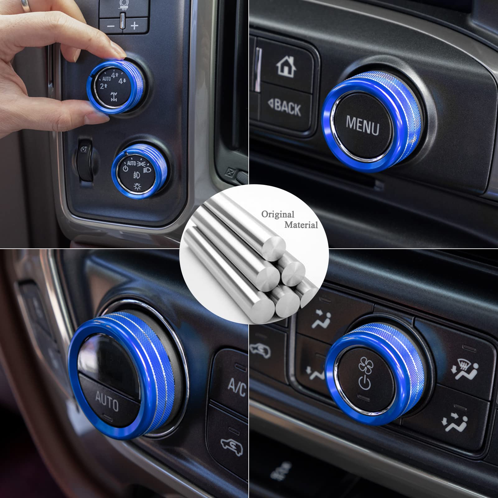 Jkcover Center Console Button Knobs Cover Compatible With 2014 2015 2016 2017 2018 Chevy Silverado/Gmc Sierra Air Conditioner Co