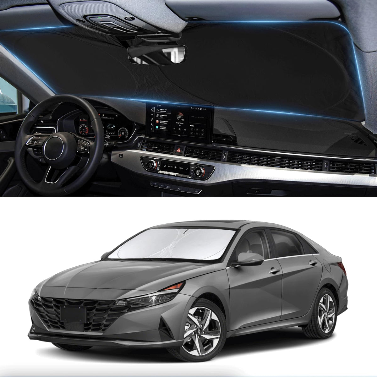 Custom Sunshade For Elantra Windshield Sun Shade For 2021-2024 2025 Hyundai Elantra Accessories Heat Insulation And Cooling Fron