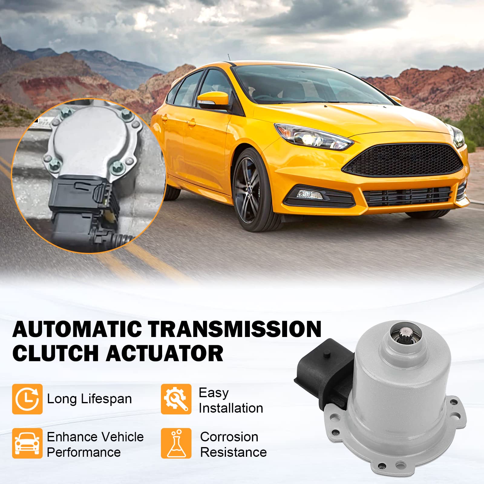 Yinlowa 2PCS Gray Automatic Transmission Clutch Actuator A & B for 2012-2017 Ford Focus, Fiesta - Replaces AE8Z-7C604-A, AE