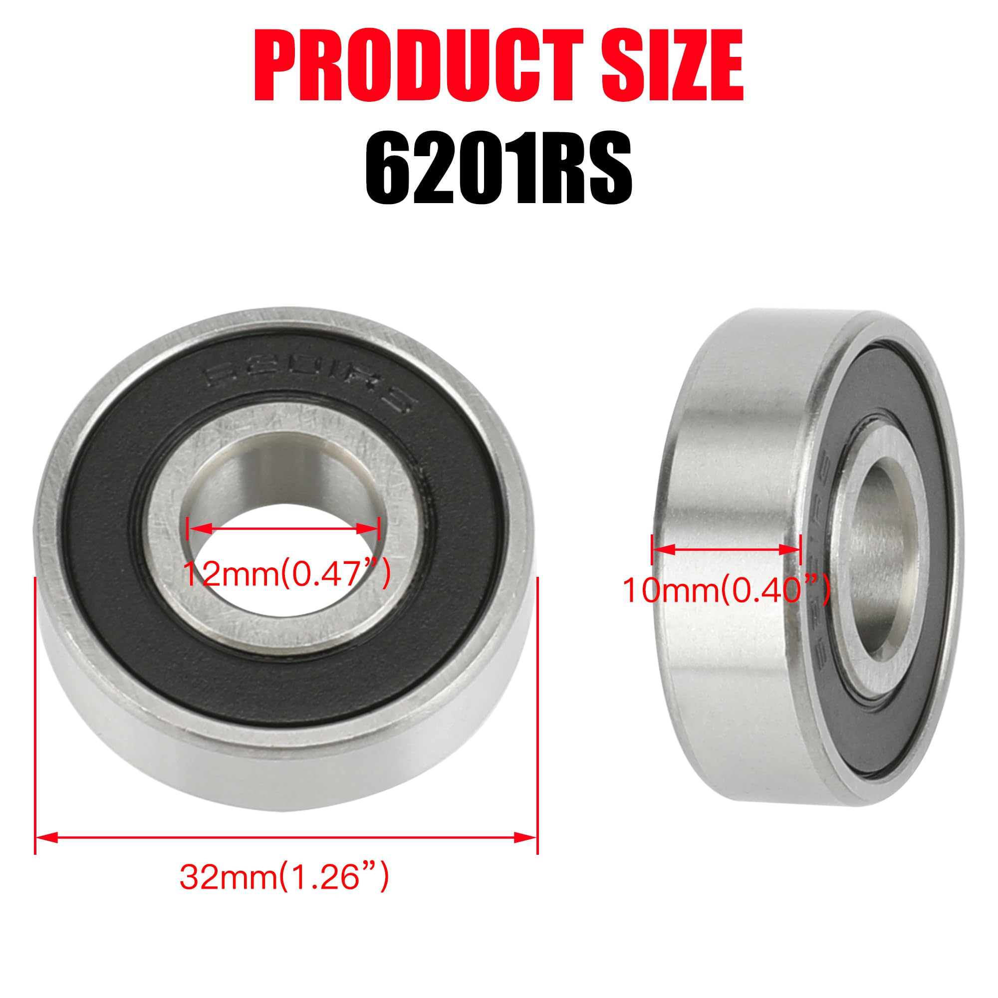 GREHUA Mini Bike Wheel Bearing Front and Rear for Coleman CT100U CC100X KT196 Motovox MBX10 MBX11 Baja Motorsports 97cc Doodle B