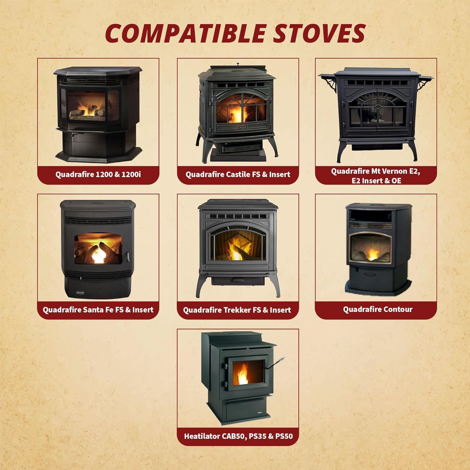 Quadra Fire 812-4421 Auger Feed Drive Motor Fits Models Cab50, Ps35, Ps50, 1200, Castile, Contour, Mt Vernon, E2, Sanata Fe, Tre