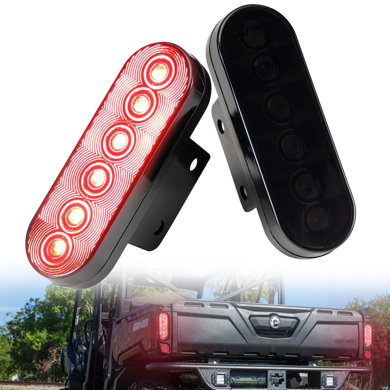 A & Utv Pro Defender Led Tail Light Kit, Rear Brake Taillights Assembly For 2016-2020 Can Am Defender Max Hd5 Hd8 Hd9 Hd10 Stop Lamps Accessories, Replace Oem #710004257, Smoked, 2Pcs