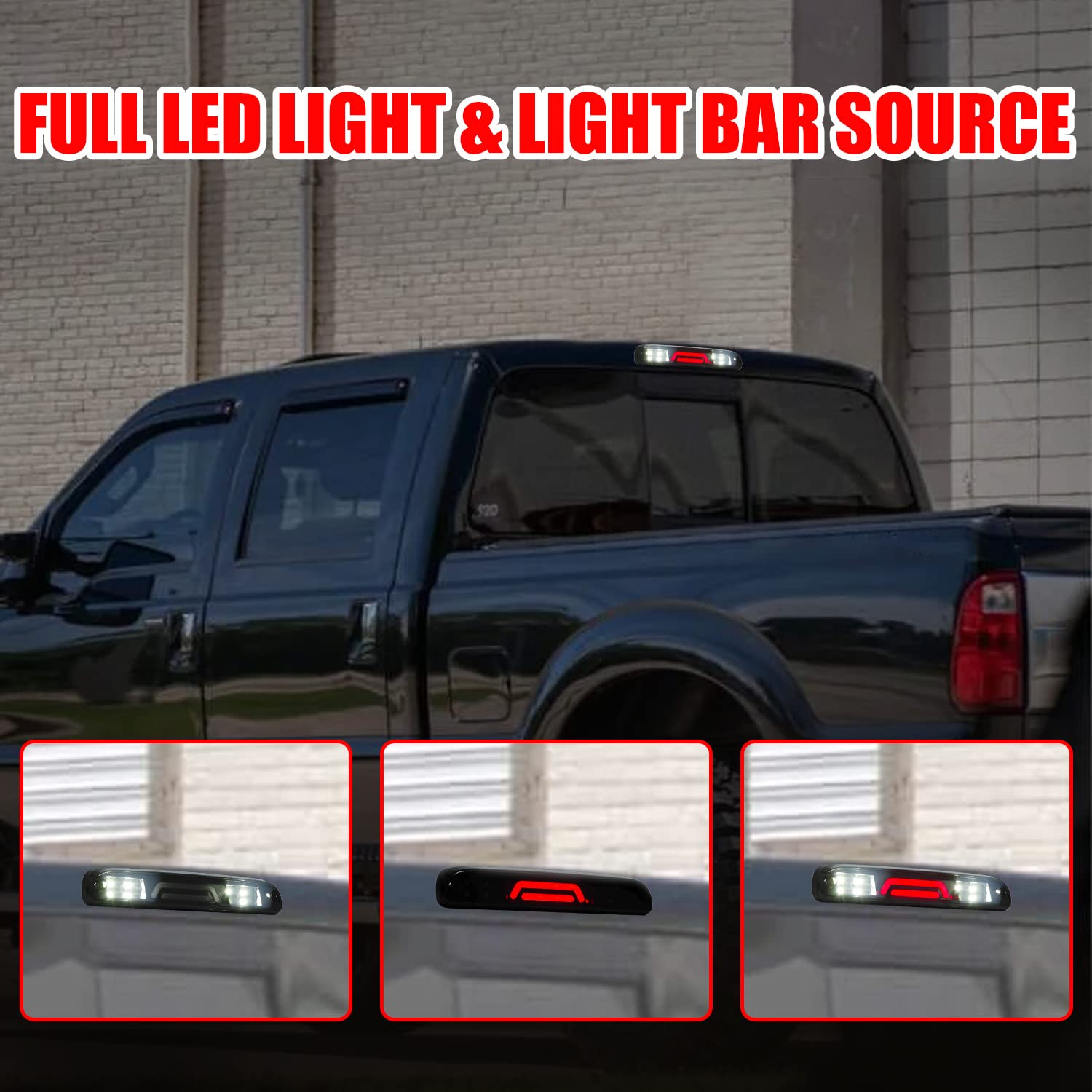Ransoto 3Rd Third Brake Light Compatible With 1999-2016 Ford F250 F350 F450 F550 Super Duty/Ranger/Mazda B-Series Replaces Yc3Z13A613Ba Cargo Led Bar High Mount Lamp Stop Tail Light