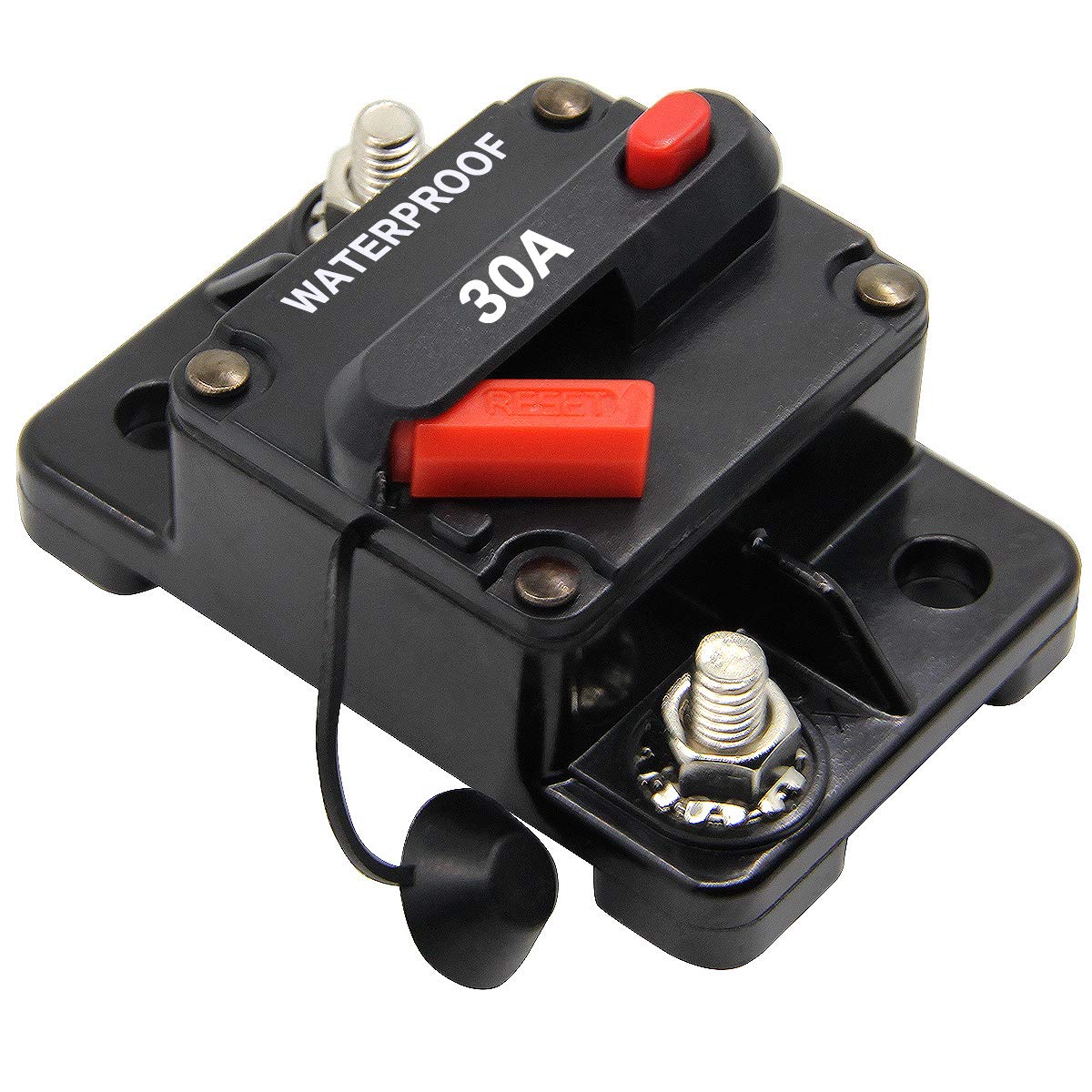 Zookoto 12V-24V Dc Manual Reset 30A Circuit Breaker Fuse Holder For Motor Auto Car Marine Boat Bike Stereo Audio Waterproof