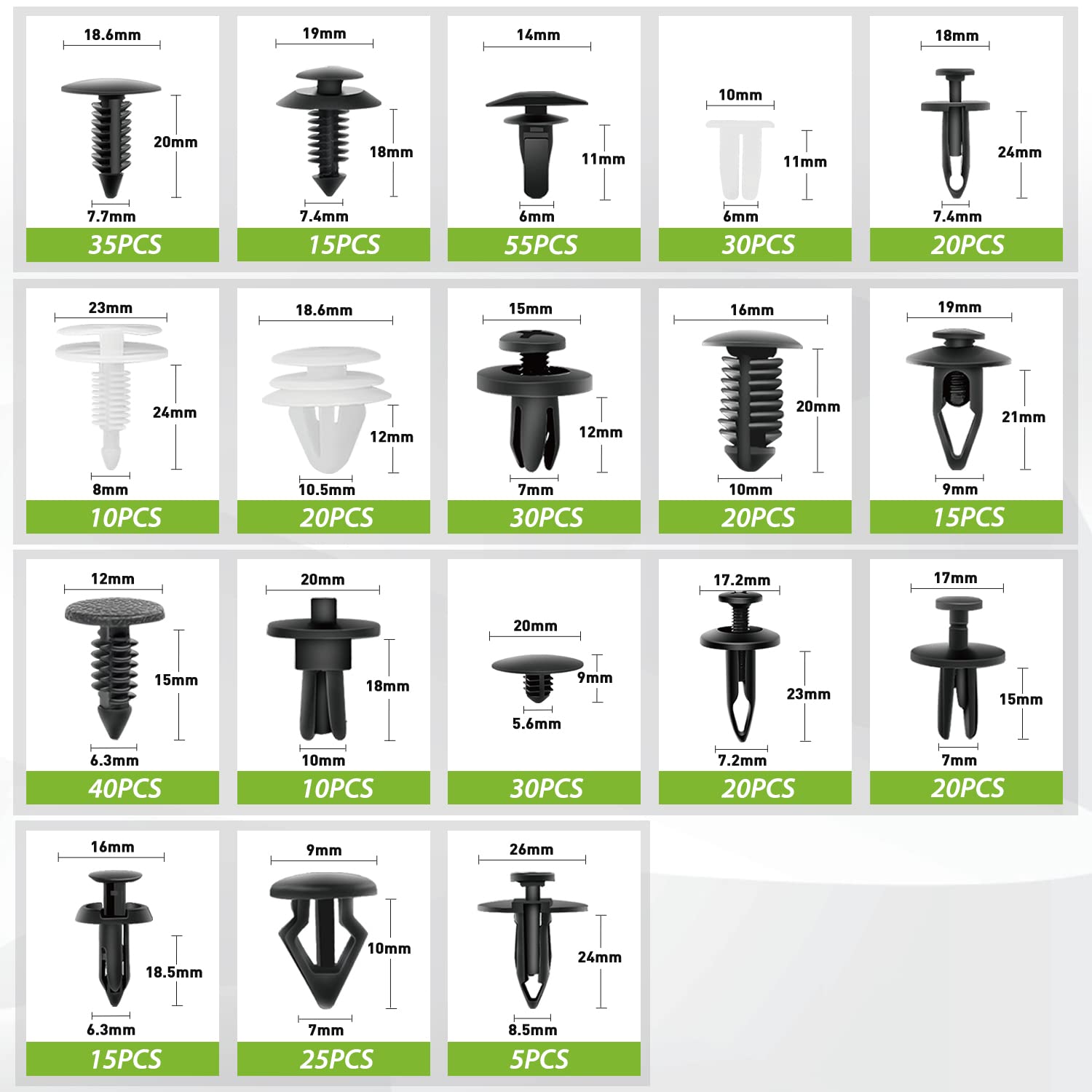 Frokom 36 Most Popular Sizes Nylon Bumper Fender Rivets,820Pcs Car Push Retainer Clips Fasteners Cars Body Kits,Fasteners Remover For Ford Gm Toyota Honda Chrysler Bmw Benz Nissan Subaru Audi