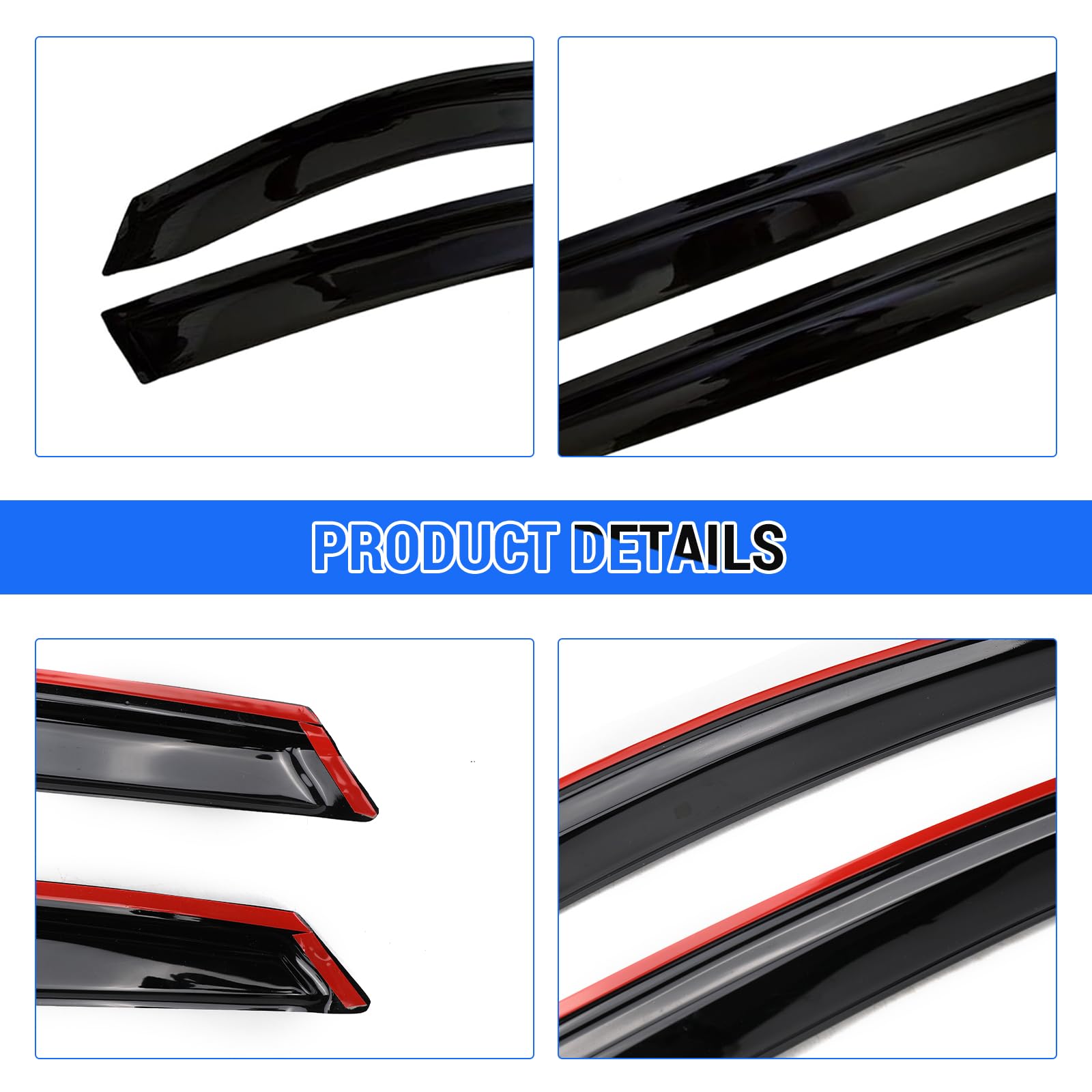 FormiPow Window Visors Rain Guards Shield for 2025 Subaru Forester, Tape-On Mugen Style, Highly Flexible Window Wind Deflectors