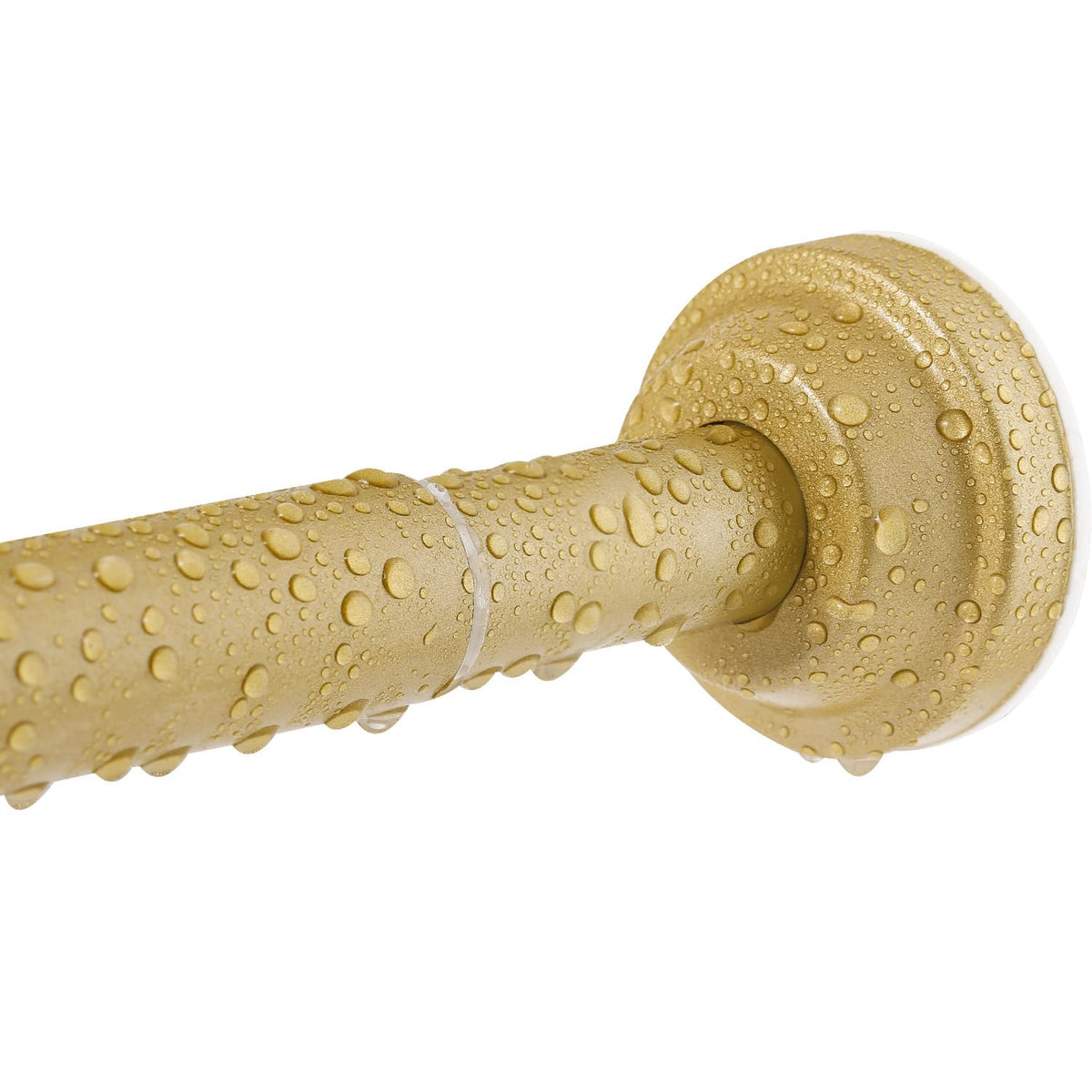 Haryaers Gold Shower Curtain Rod Tension No Drill,30 To 50 Inch Adjustable Heavy Duty Bathroom Shower Spring Rod, No Drilling Curtain Rods For Bathroom Closet Windows, Anti-Slip, No Rust