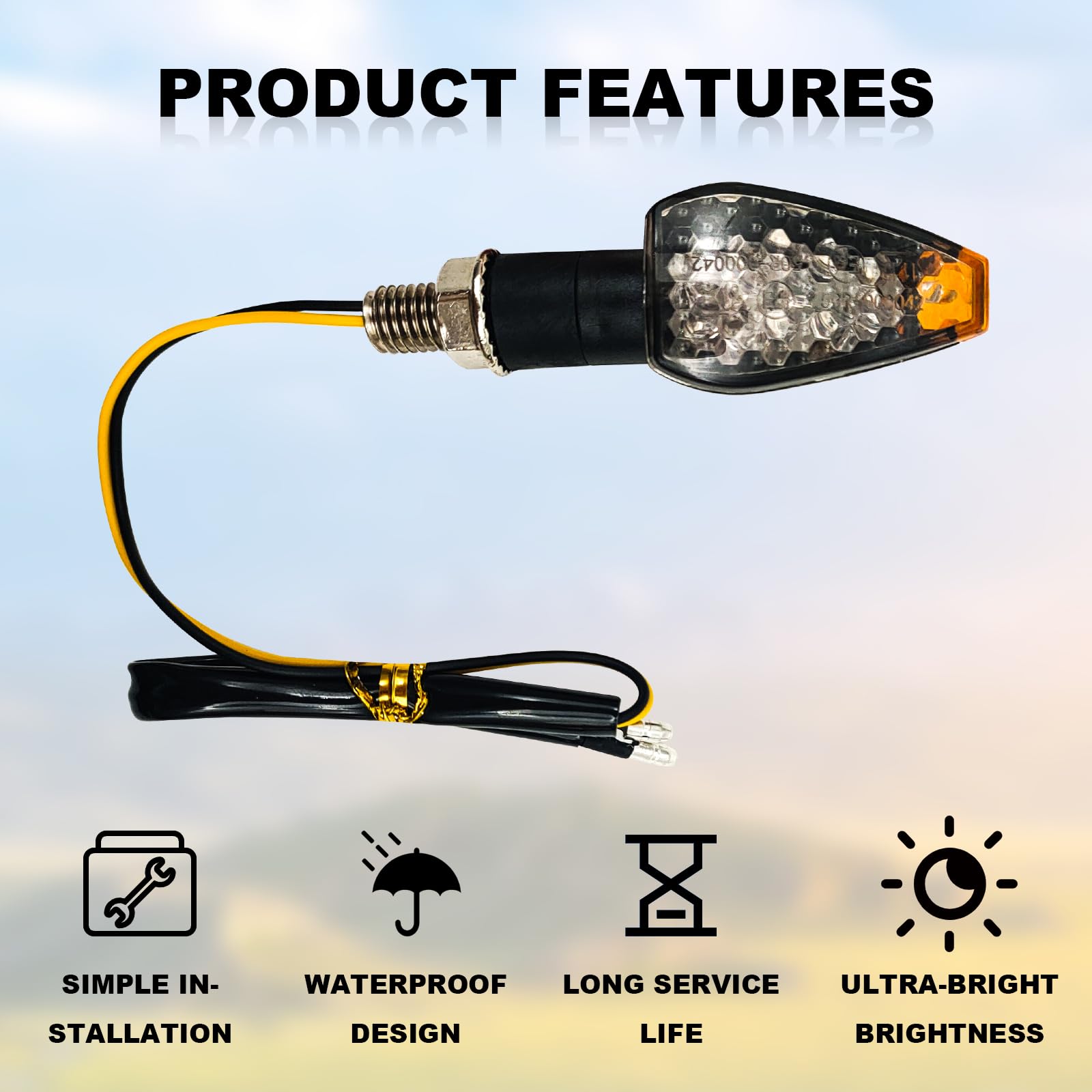 4Pcs Mini Stalk Arrow Light Motorcycle Turn Signal Lights Motorcycle Front Rear Lights Suitable For All Kinds Of 12V Locomotive