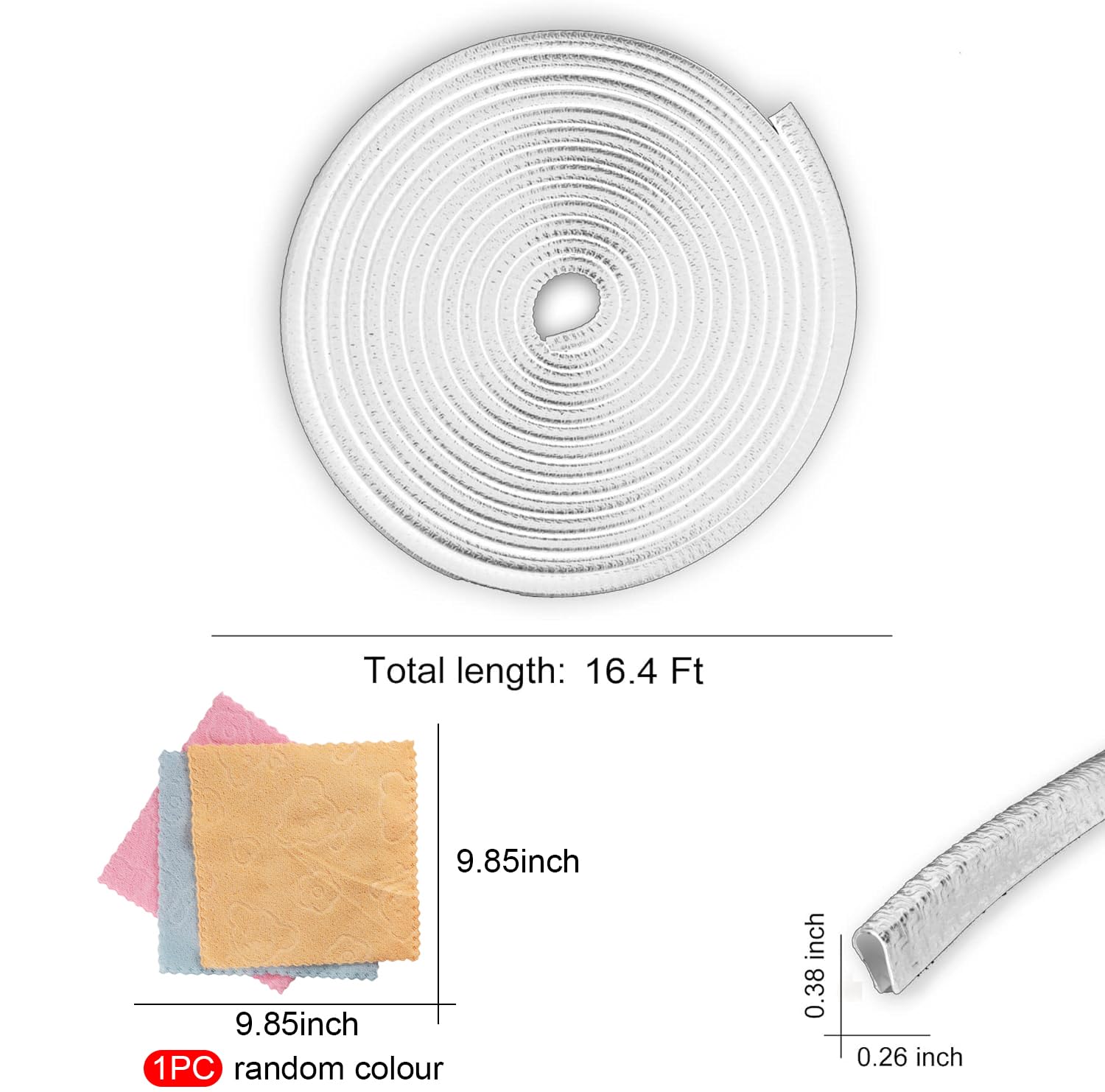 Singaro 16.4Ft (5M) Car Door Edge Guard, No Glue Rubber Decorative Protective Strip, Car Door Entry Protector, Applicable To Car, Truck, Suv And Atv, Car Exterior Accessories(White)