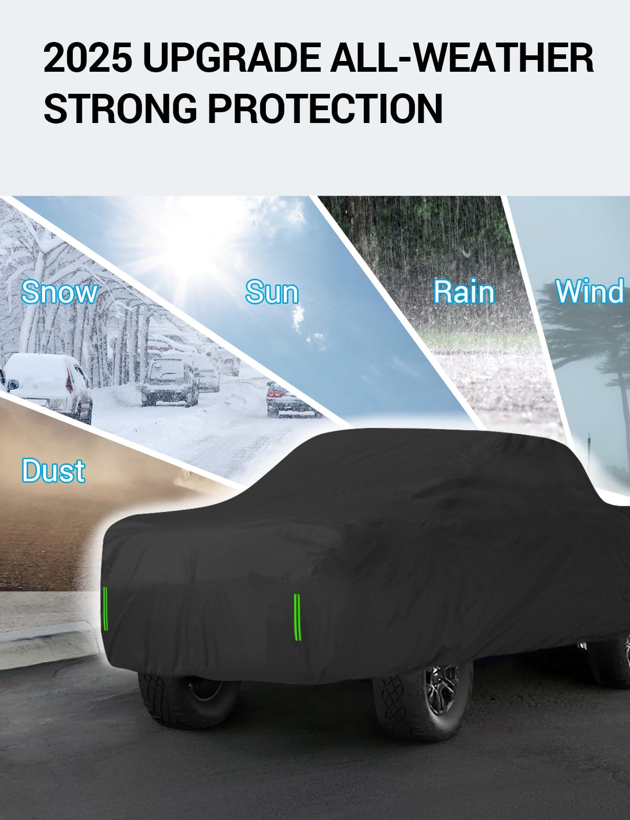 Proadsy 2025 Upgrade Car Cover Custom Fit For 2024 2025 Ford Ranger 5'Box, Waterproof All Weather For Automobiles, Full Exterior