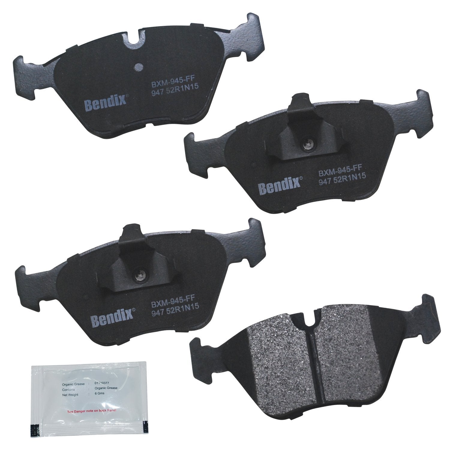 Bendix Priority1 Cfm947 Semi-Metallic Front Brake Pads For Bmw 525I 2003-2001, 528I 1996, 528I 2000-1999