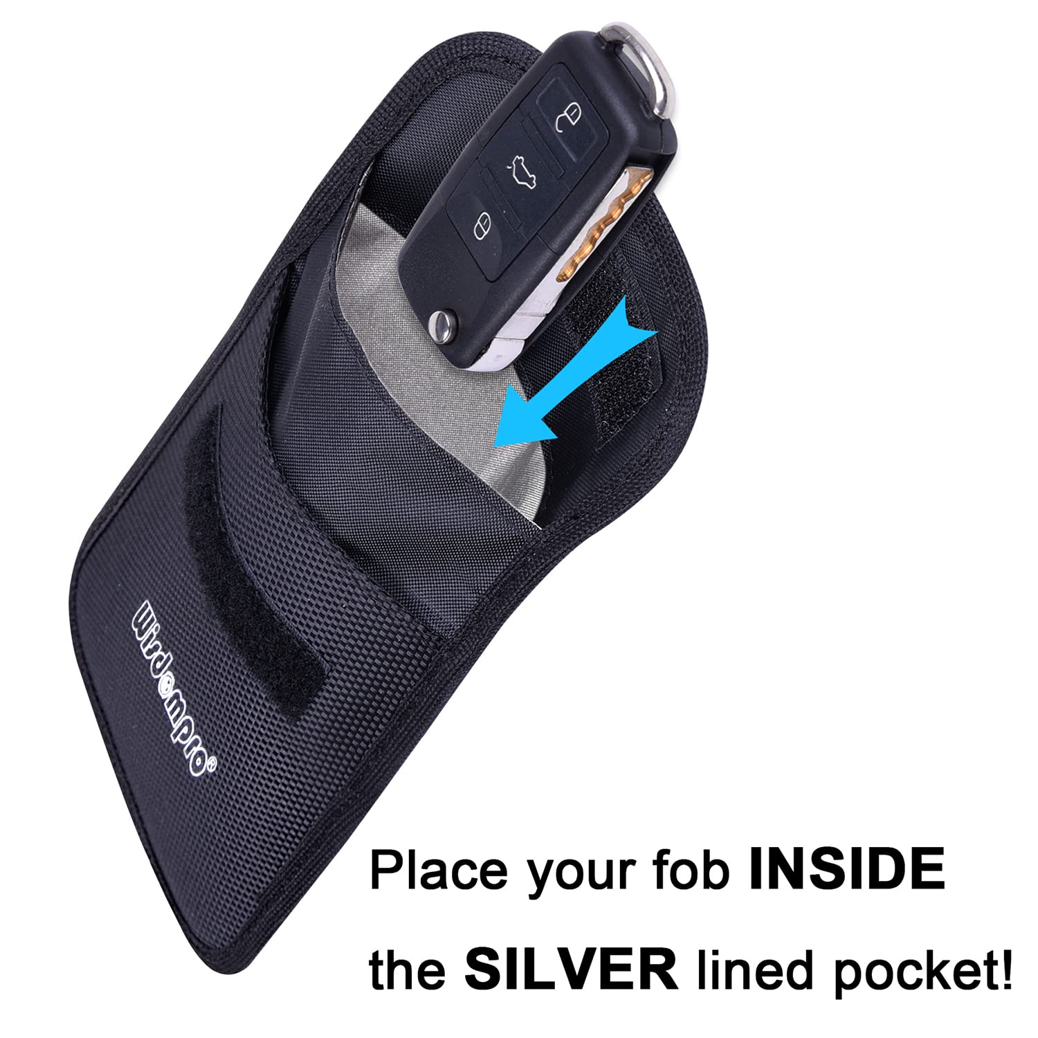 Wisdompro Faraday Bag For Key Fob (2 Pack), Wp5696 Rfid Key Fob Protector Rf Car Signal Blocking Faraday Cage Protector With Key