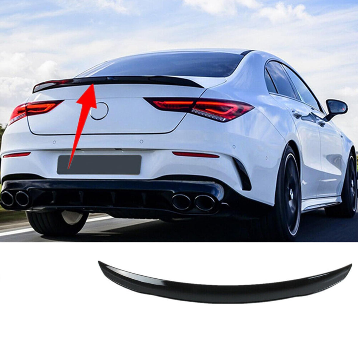 MUTUSAISI Gloss Black Rear Trunk Lip Spoiler Wing Fit for Mercedes CLA C118 CLA250 CLA35-AMG CLA45-AMG 2020 2021 2022 2023 2024 