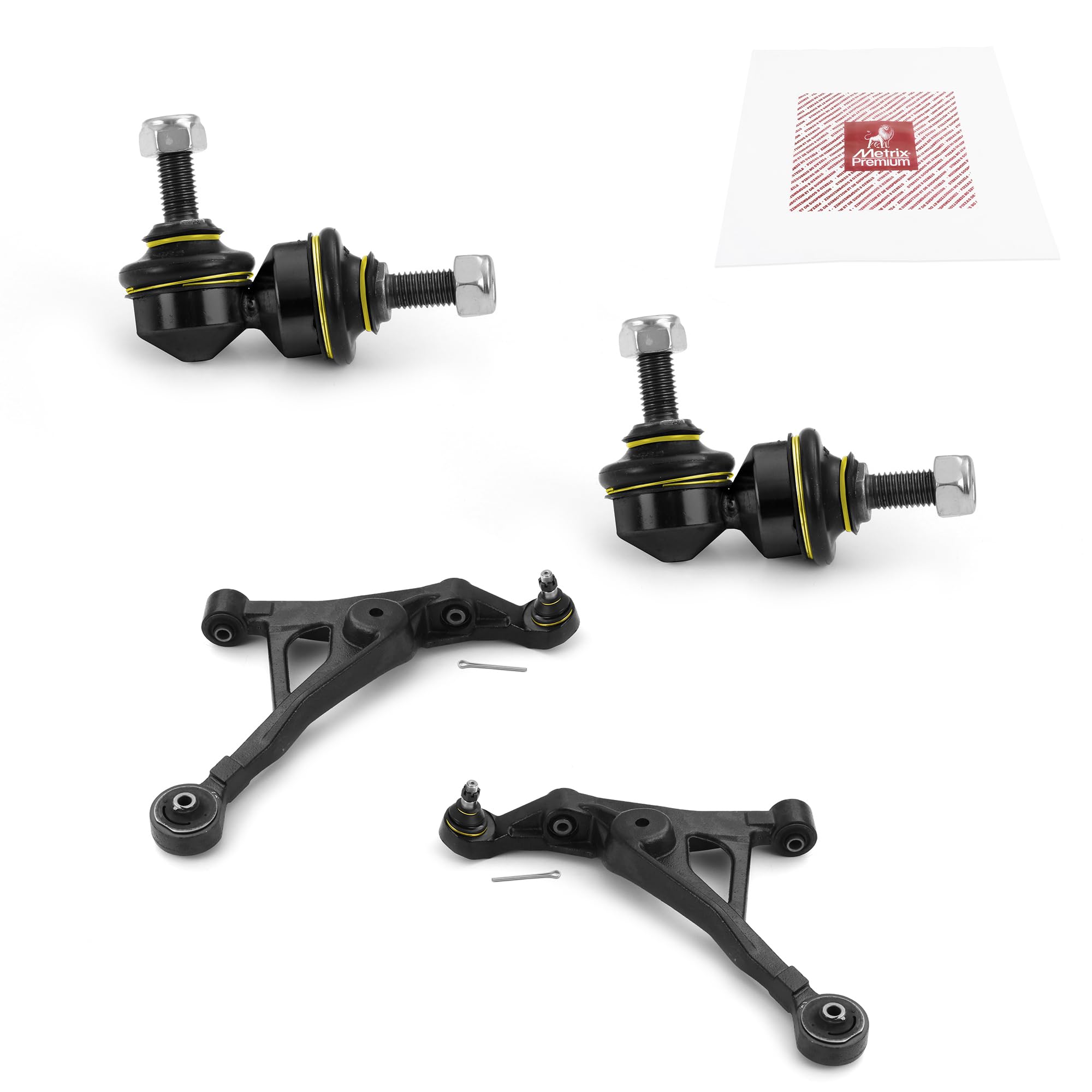 Metrix Premium Chassis Parts - 4 Pc Front Lower Control Arm & Front Sway Bar Stabilizer End Link Kit Fits 01-06 Chrysler Sebring