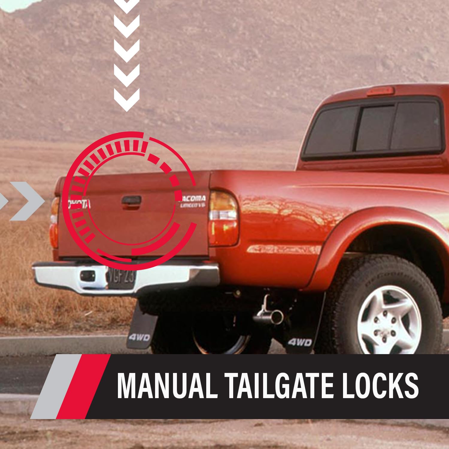 POP & Lock - Manual Tailgate Lock for Toyota Tacoma, Fits 1995 to 2004 Models, Anti Theft, Truck Tailgate Lock Replacement, Easy