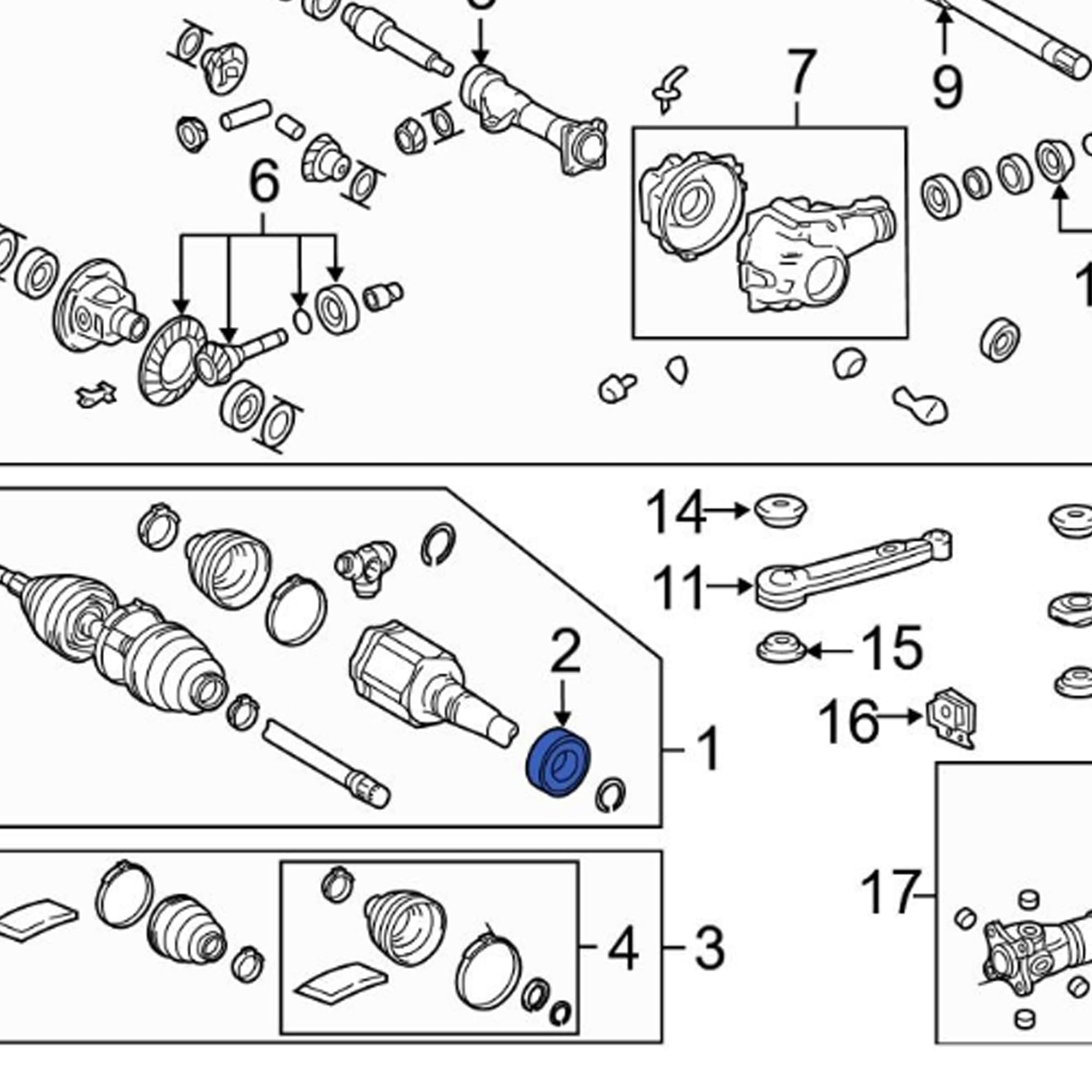 Yojunauto 2 Pcs 90310-58003 Rear Axle Shaft Oil Seal Fit for Toyota 2005-2022 Tacoma 2003-2012 4Runner 2007-2012 FJ Cruiser (Lef