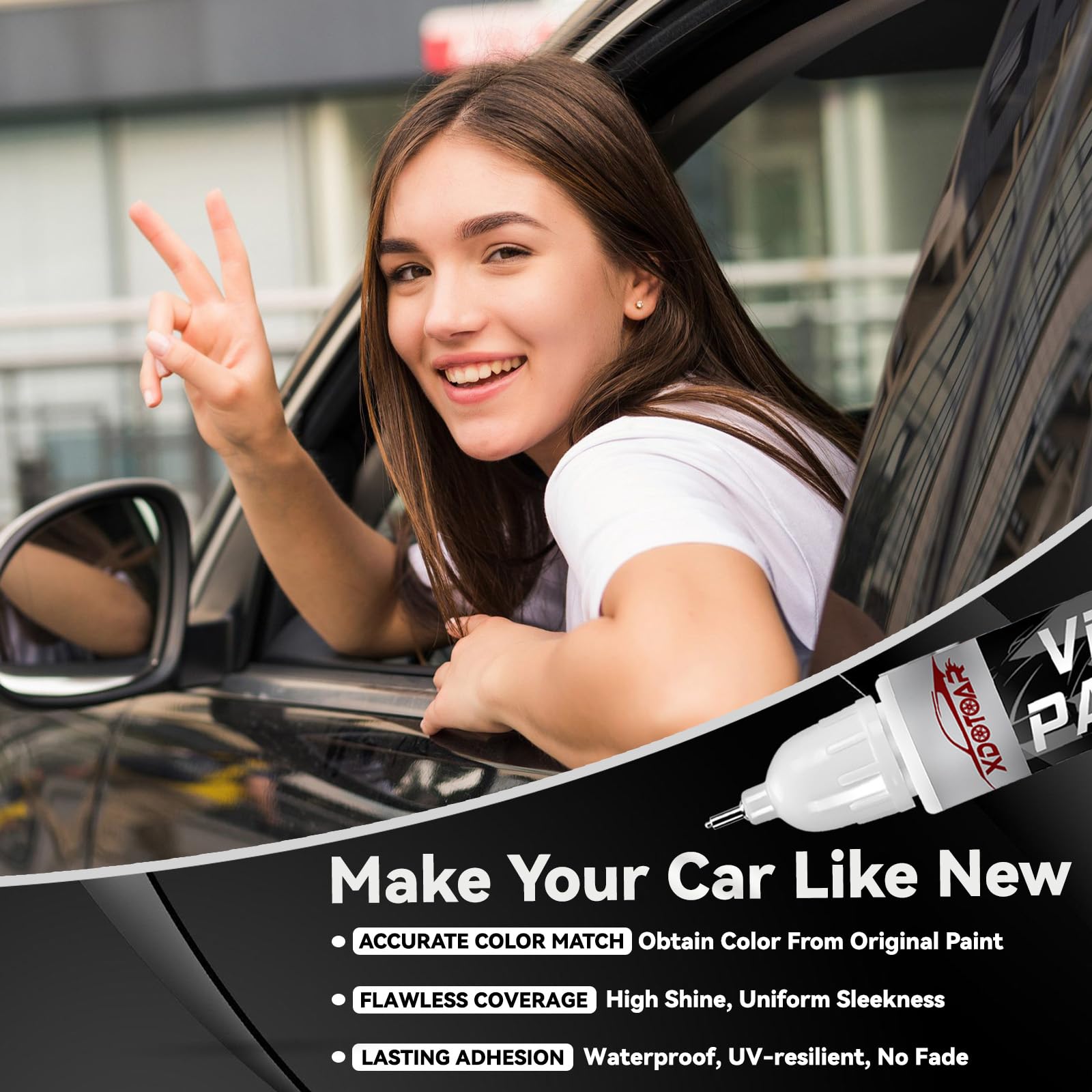 Pearl Black Touch Up Paint for Cars, Color Accurate Car Touch Up Paint, Professional Automotive Paint Scratch Repair, Lasting Au