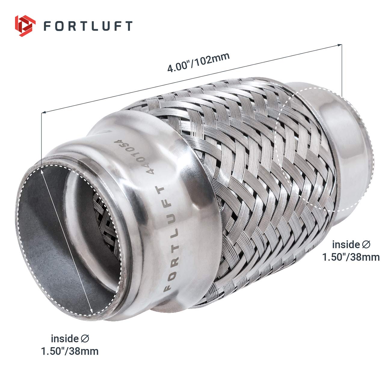 Fortluft Exhaust Flex Pipe (Exhaust Flex Connector Standart Caps, 1.50''X4.00''/38X102Mm)
