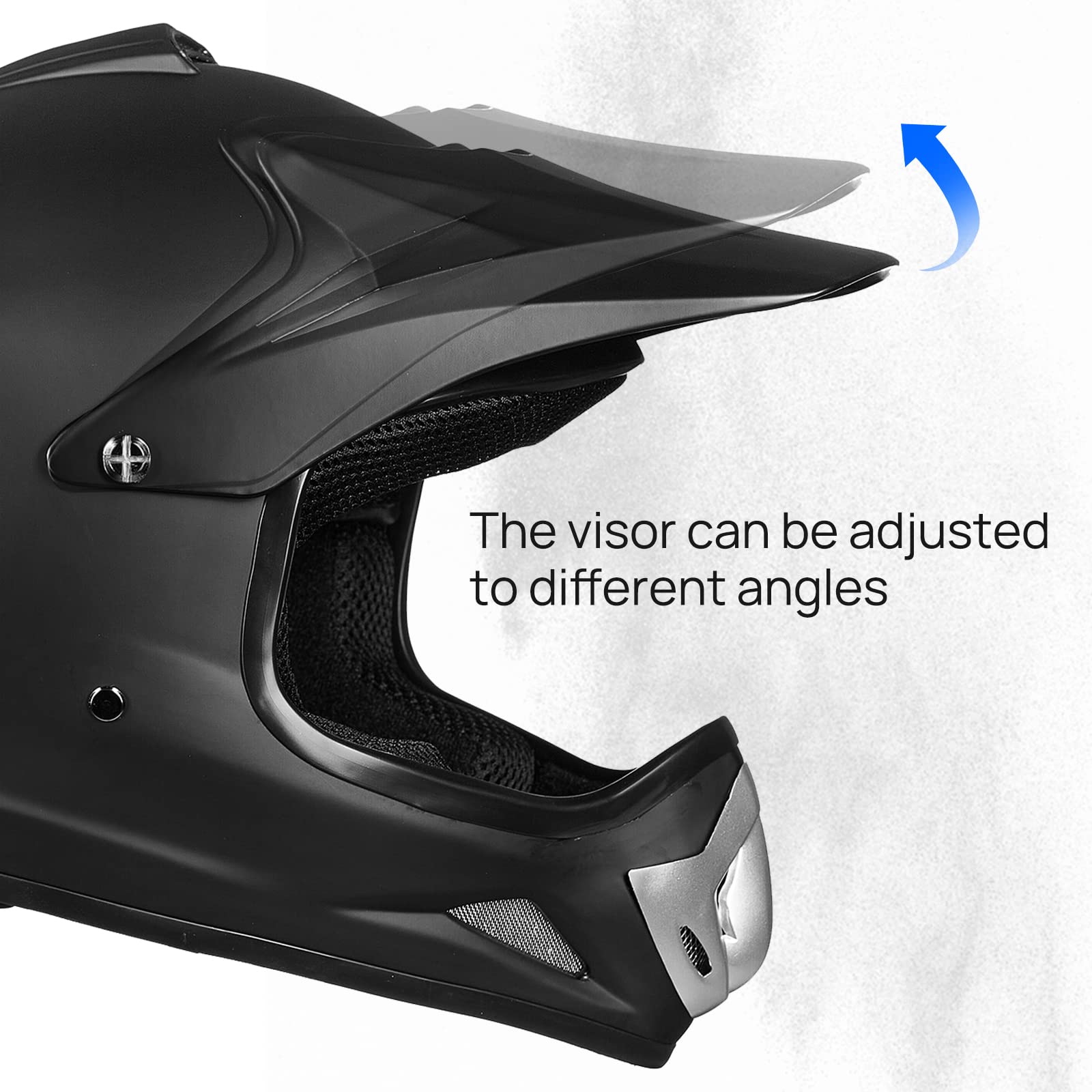 ILM Youth Kids Dirt Bike Helmet ATV Motocross DOT Off-Road Street Helmet Goggles Gloves Full Face Protective Helmet Model BLD-81