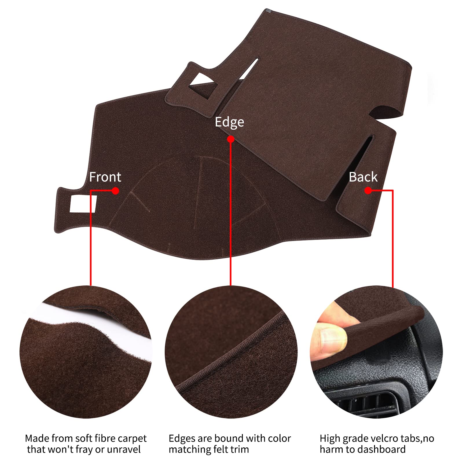 Hanlanka Dashboard Cover Dash Mat Compatible With 2007-2014 Chevy Chevrolet Tahoe Suburban,2007-13 Chevy Avalanche Silverado 150