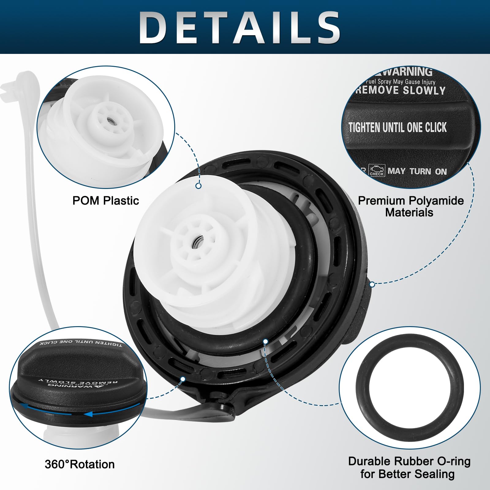 Fuel Tank Cap Gas Cap Compatible with 2006-2019 Hyundai Accent, Azera, Elantra, Elantra GT, Entourage, Equus, Genesis, Genesis C