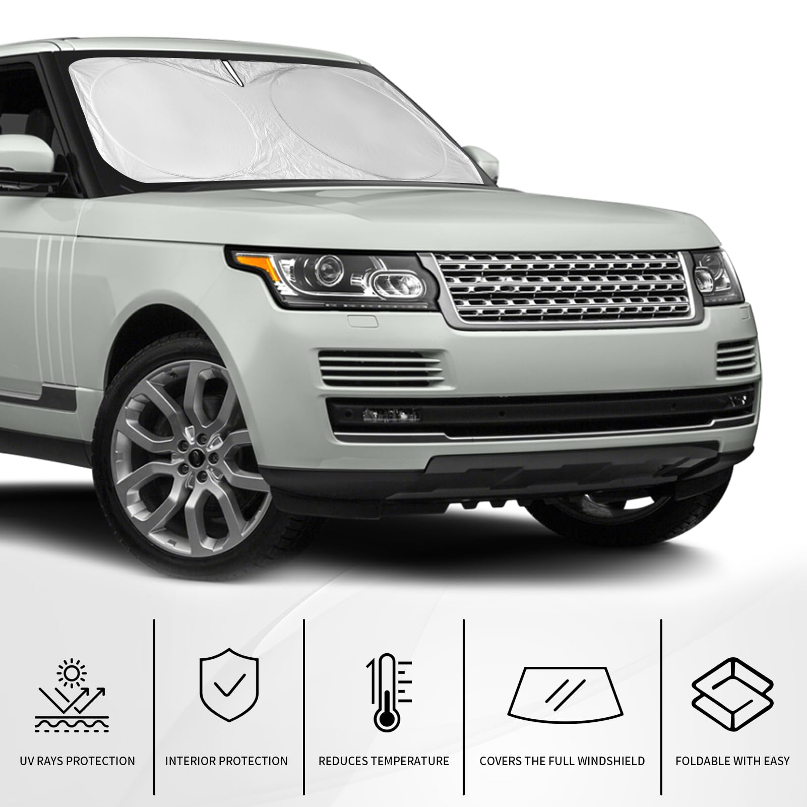 Insauto For Rav4 Car Windshield Cover, Windshield Sun Shades Foldable Sunshade For Toyota Rav4 2013-2023 Suv Crossover Front Win