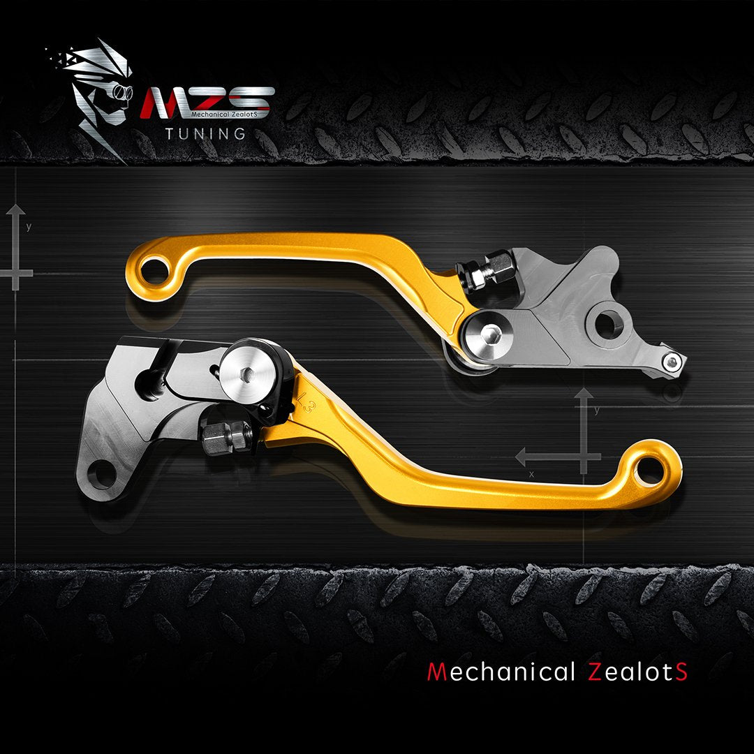Mzs Gold Dirt Bike Brake Clutch Levers Pivot Compatible With Ttr230 2005-2024 / Yz80 Yz85 2001-2014 / Rm85 2005-2023 / Rm125 Rm2
