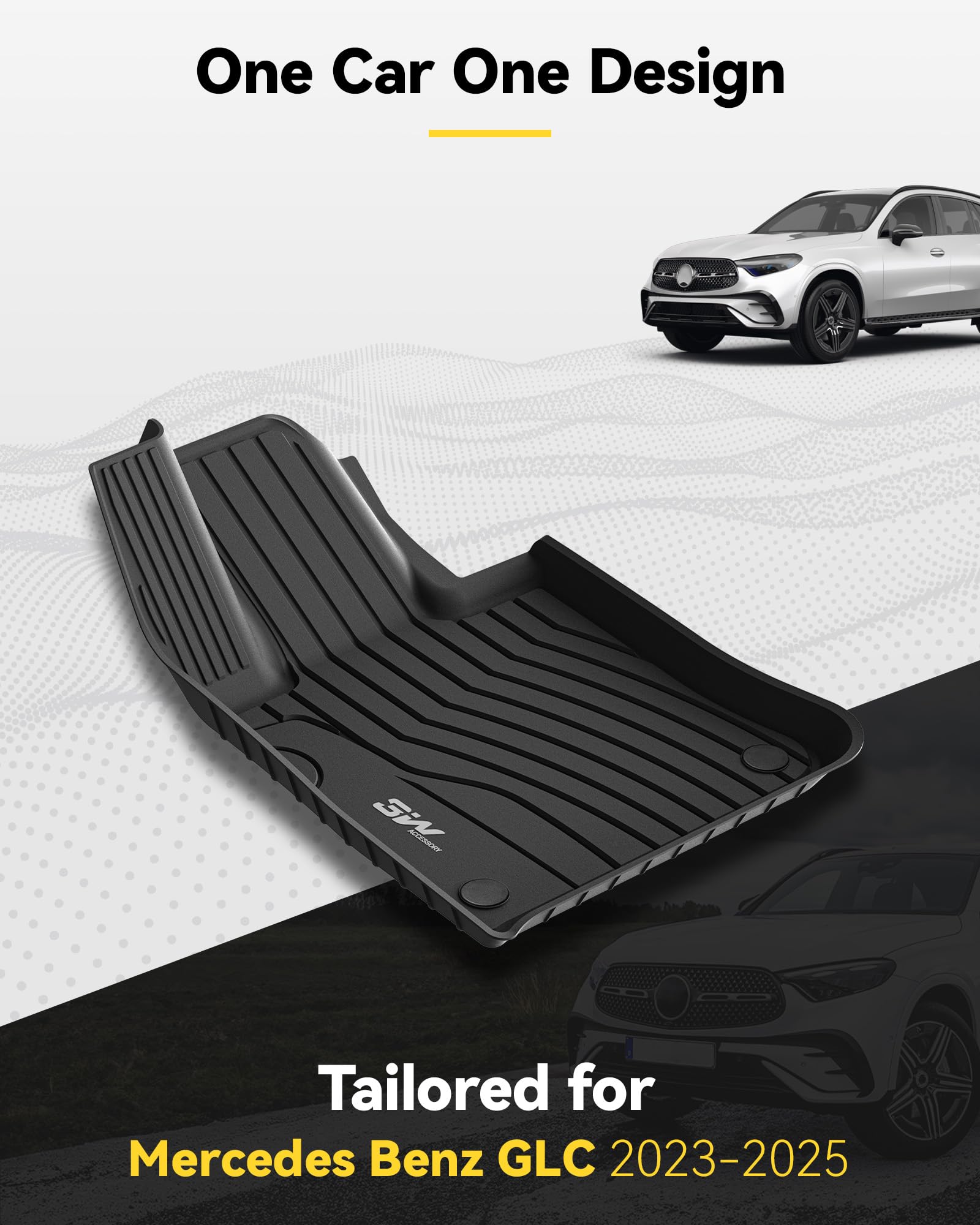 3W Floor Mats Compatible For Benz Glc 2023 2024 2025 Tpe All Weather Custom Fit Floor Liner For Benz Glc 1St 2Nd Row Car Mats, B