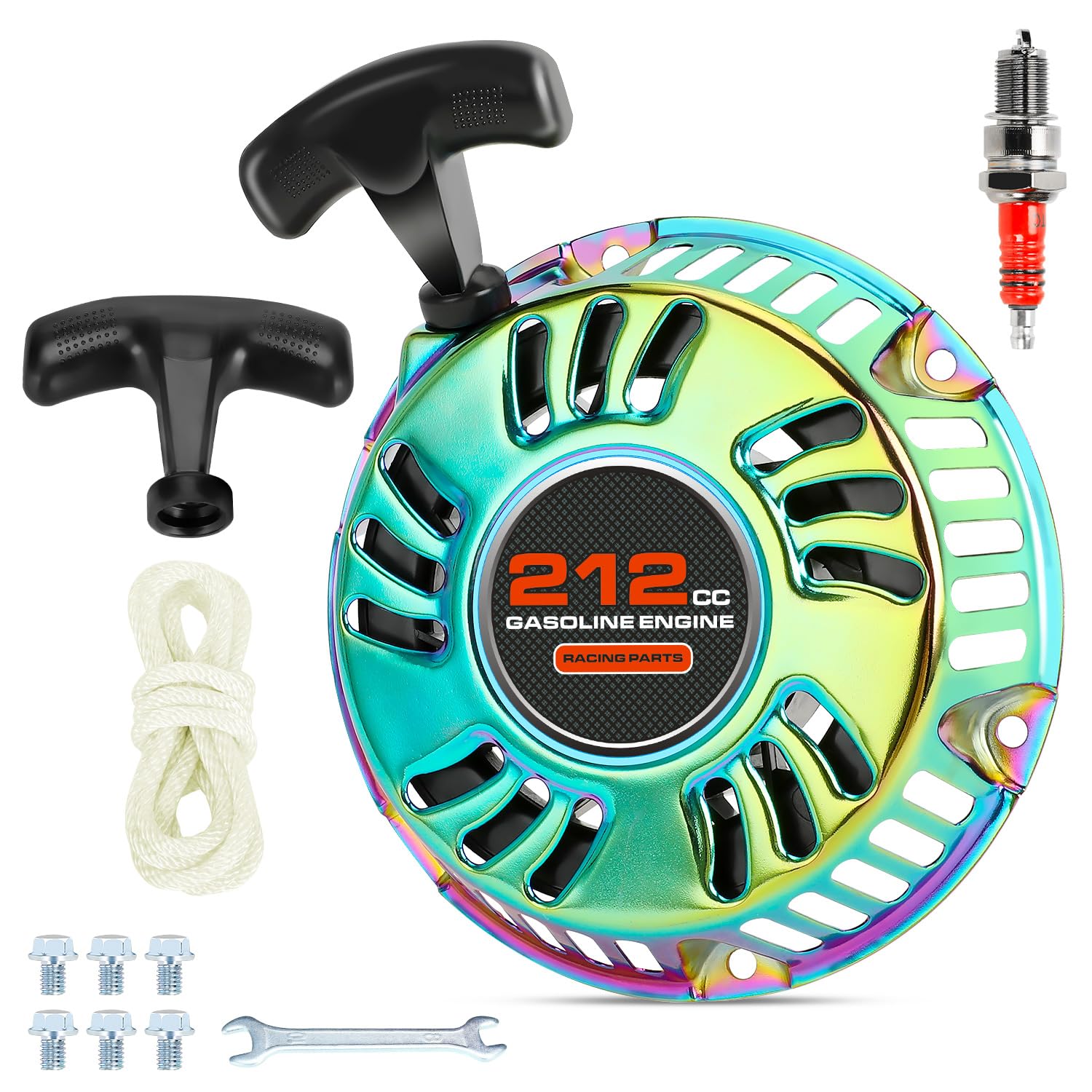 XIKOBY Pull Start Recoil Starter Assembly Compatible with Predator 212 196cc 6.5HP Engine Mini Bike Coleman CT200U CT200U-EX BT2