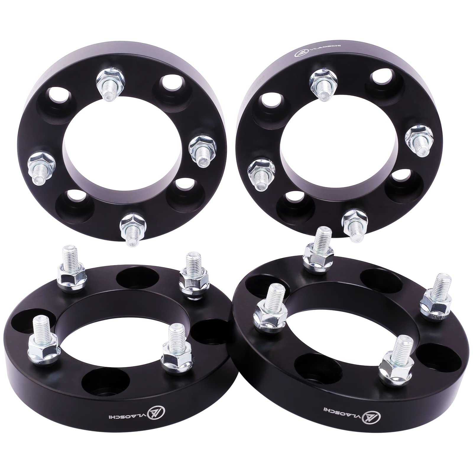 Vlaoschi Black Forged 4X115 Atv Wheel Spacers 1 Inch With 10X1.25 Studs Compatible With Yamaha Arctic-Cat 4 Lug 4/115 For 300 40