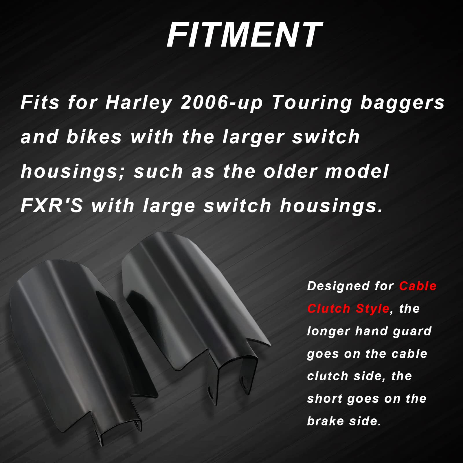 StarknightMT Motorcycle Handguards Black Coffin Cut Stainless Steel Hand Guards Compatible With 2006-2022 Touring Models Road Gl