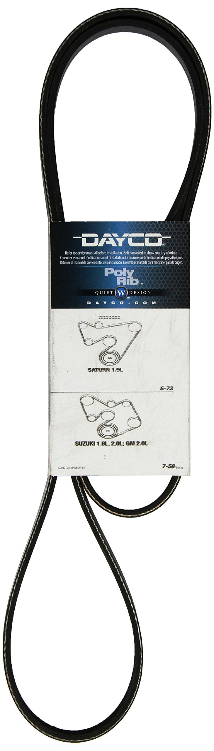 Dayco 5050650 Serpentine Belt , Black