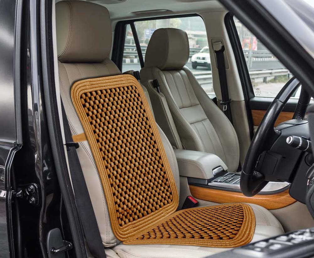 Zento Deals Natural-Wood Beaded Seat Cover With High Ventilation (Natural Wood1)