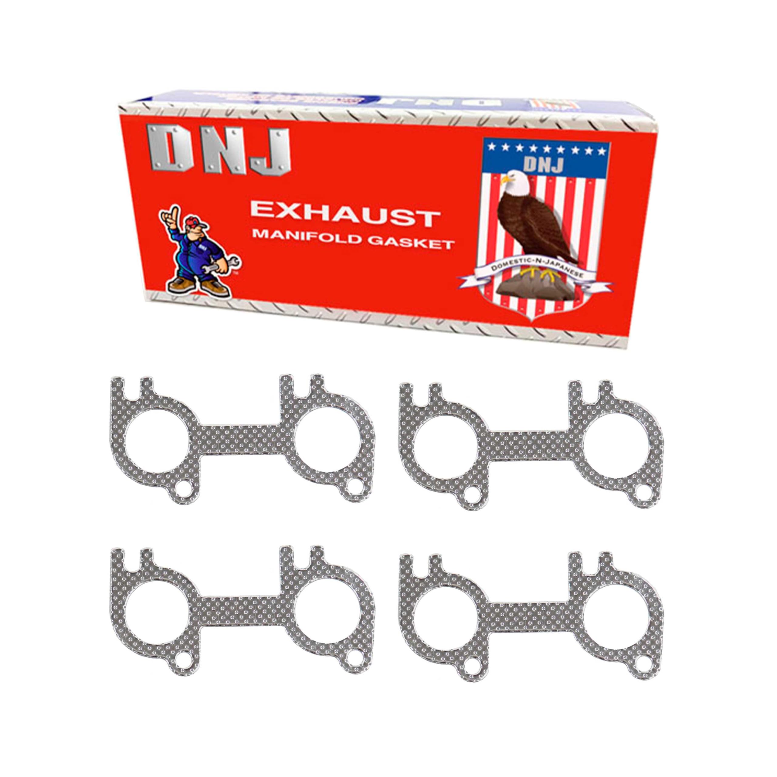 DNJ EG4150 Exhaust Manifold Gasket for 1991-2015/Ford, Lincoln, Mercury/Cougar, E-250, Excursion, Expedition, Explorer, F-150, F-250,Mustang, Navigator, Thunderbird, Town Car/4.6L, 5.4L