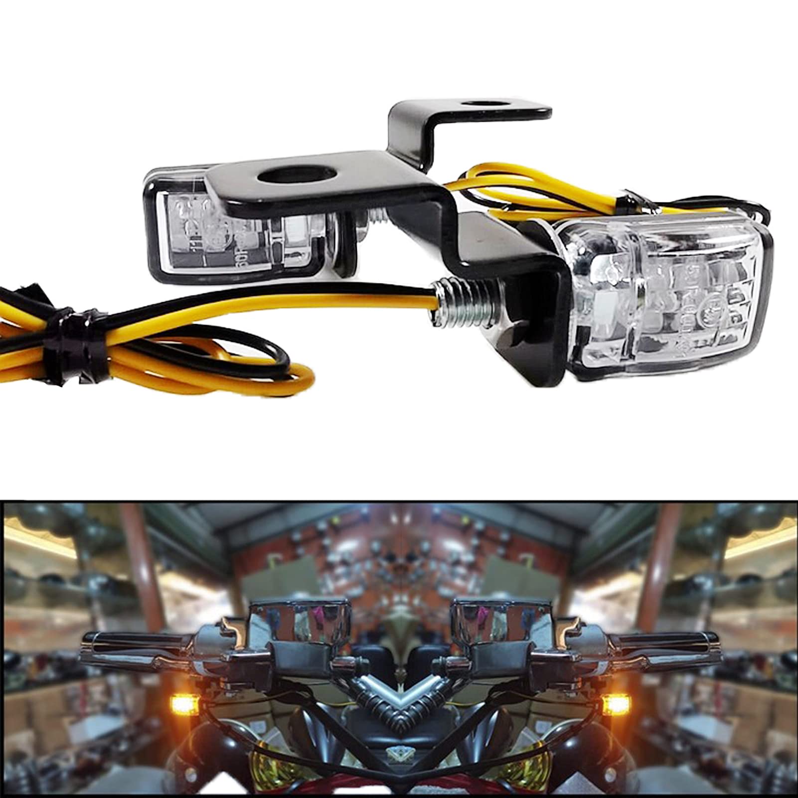 Ankia 2Pcs 12V Universal Motorcycle Front Rear Mini Led Turn Signal Indicator Blinker Light Brake Flasher For Harley Honda Suzuki Kawasaki Yamaha Cafe Racer Cruiser Atv Motocr (Black)