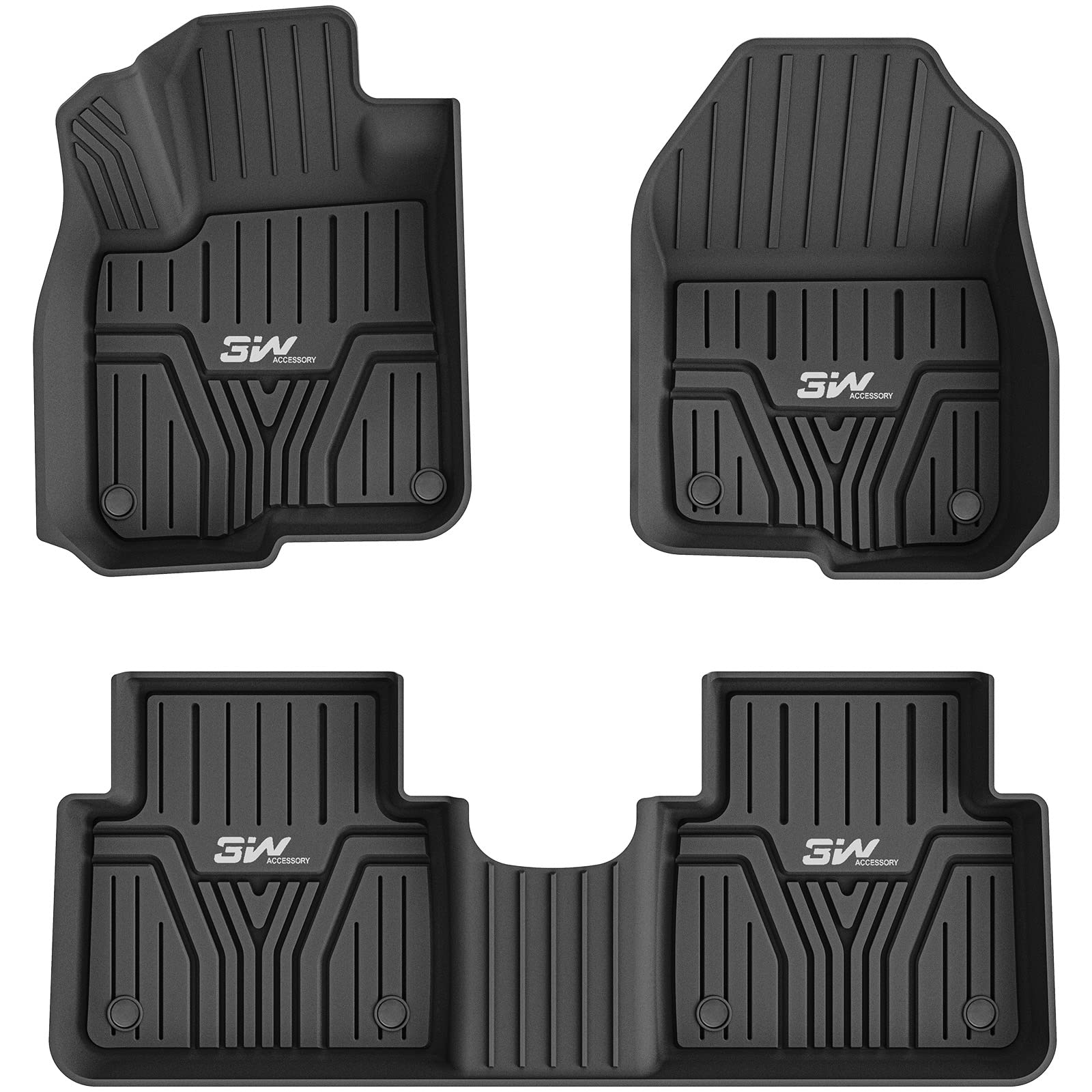 3W Floor Mats Fit For Honda Cr-V 2017-2022 (Include Hybrid) Tpe All Weather Custom Fit Floor Liner For Honda Crv 1St And 2Nd Row