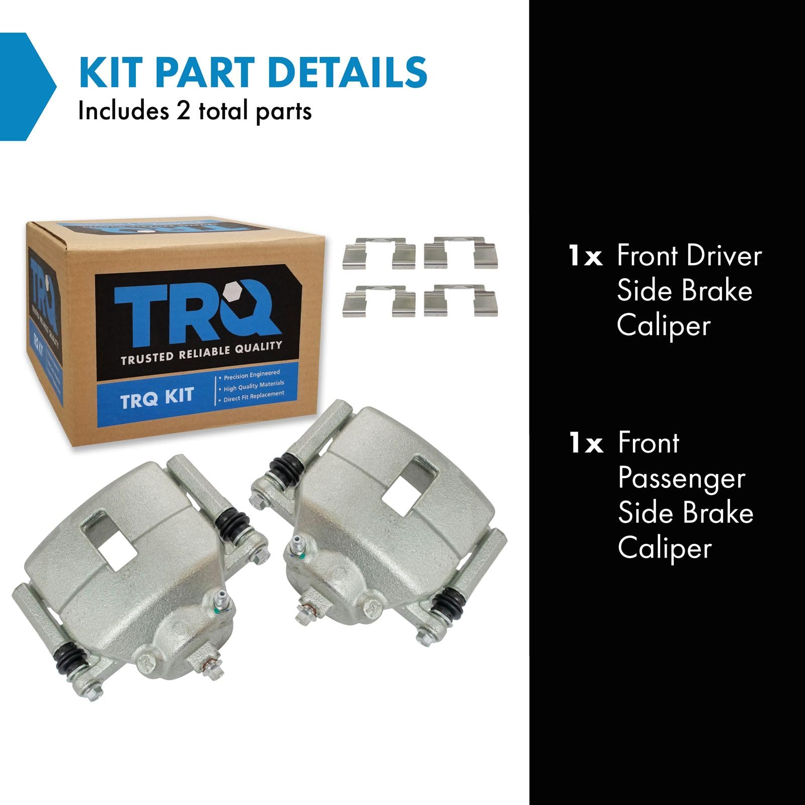 Trq Front Brake Caliper Set Compatible With 2001-2010 Chrysler Pt Cruiser