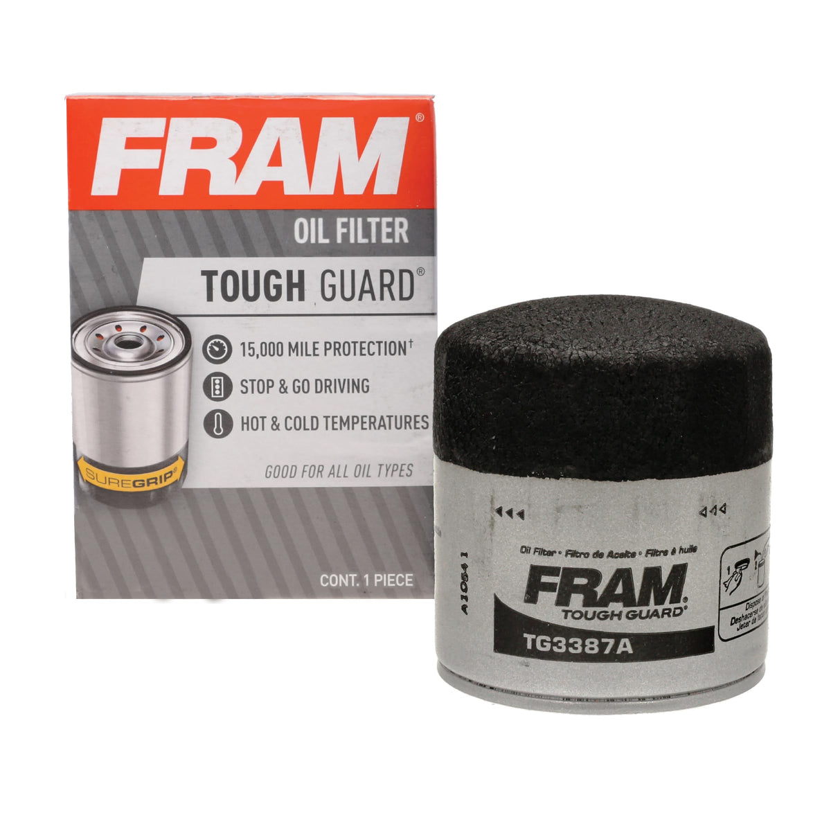 Fram Tough Guard Replacement Oil Filter Tg3950, Designed For Interval Full-Flow Changes Lasting Up To 15K Miles