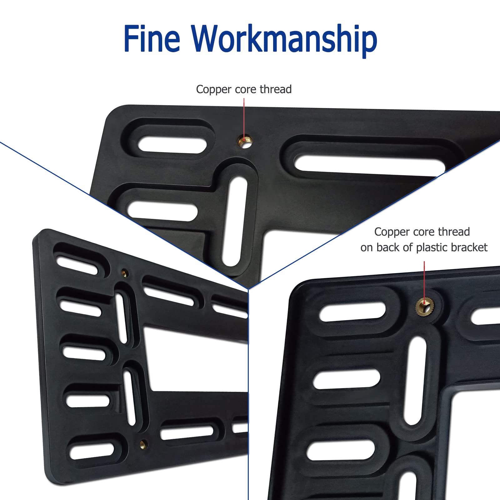 Bggtmo Front License Plate Mounting Kit- License Plate Bracket Holder Frame- Universal Bumper Car Tag Frame Mount Adapter With S