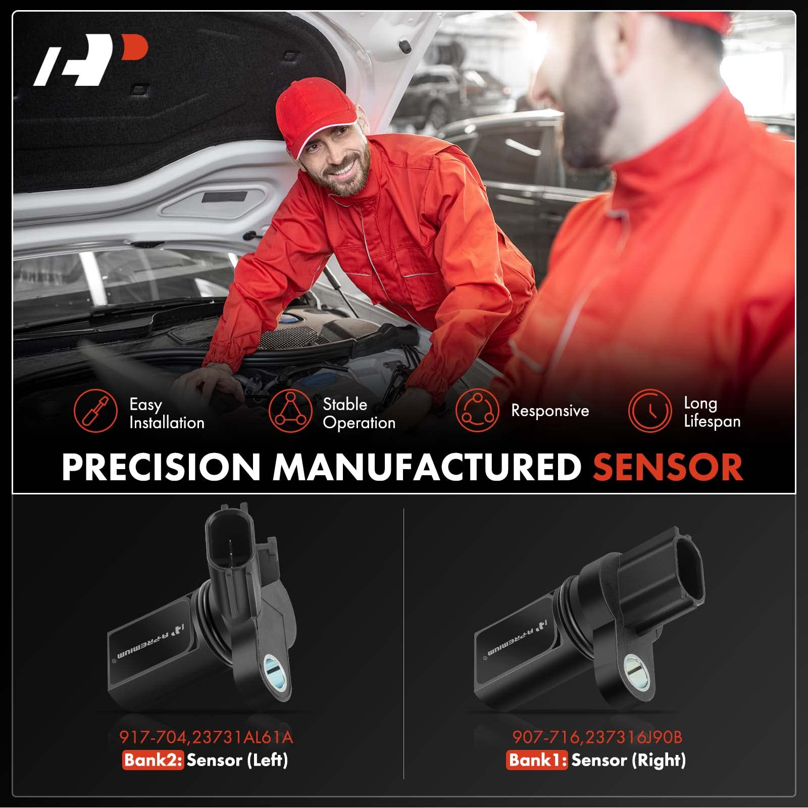 A-Premium Camshaft Position Sensor Set of 2 for Nissan & Infiniti - Compatible with Altima, Maxima, Murano, 350Z, 4.0L, 3.5