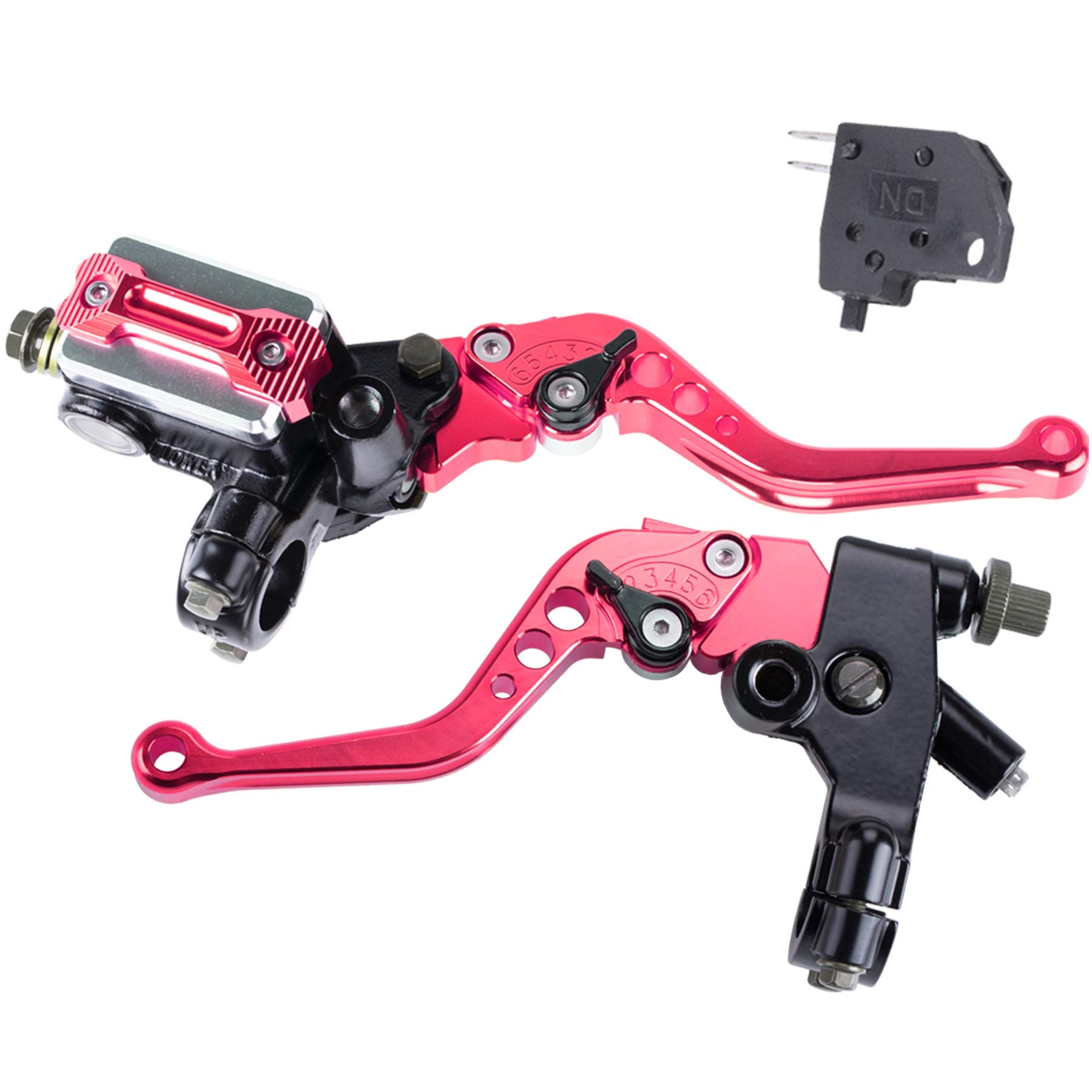 MRELC Universal Motorcycle 7/8 22mm Handlebar Brake Master Cylinder Clutch Lever CNC Left & Right Set Compatible with Harley Hon