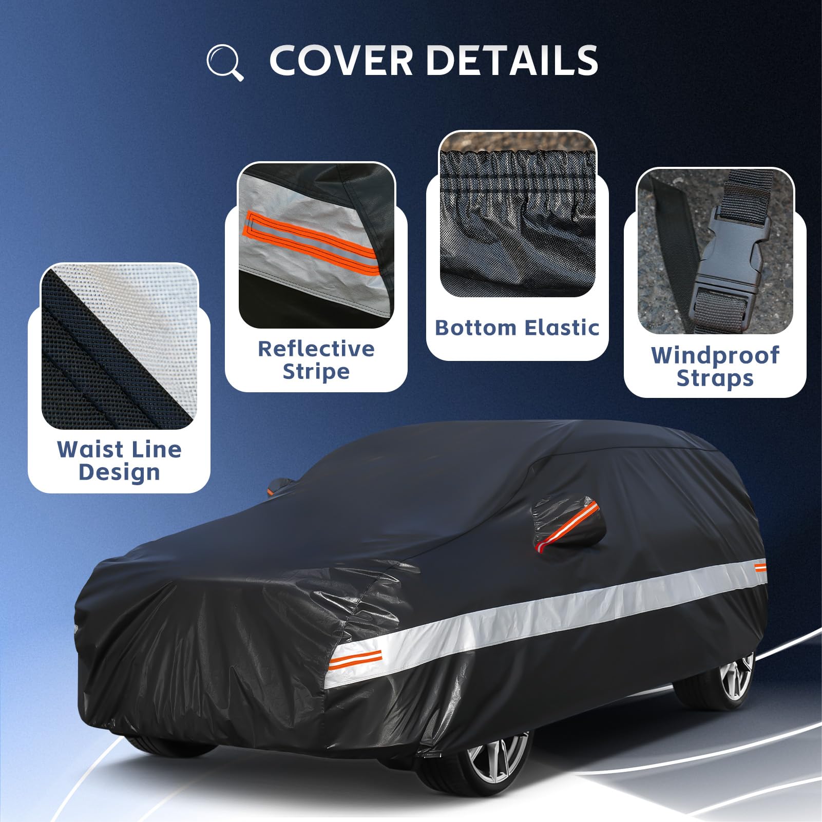 Holthly 10 Layers Suv Car Cover Custom Fit For Volkswagen Vw Atlas (2017-2024) Waterproof All Weather For Automobiles, Outdoor F