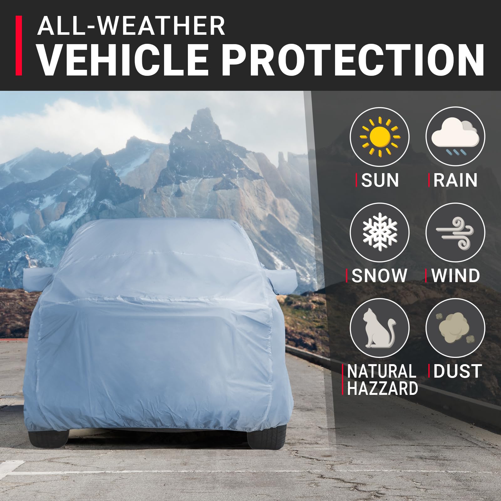 iCarCover 30-Layer Premium Truck Car Cover Waterproof All Weather | Rain Snow UV Sun Protection Full Car Covers | F-250 Super Du