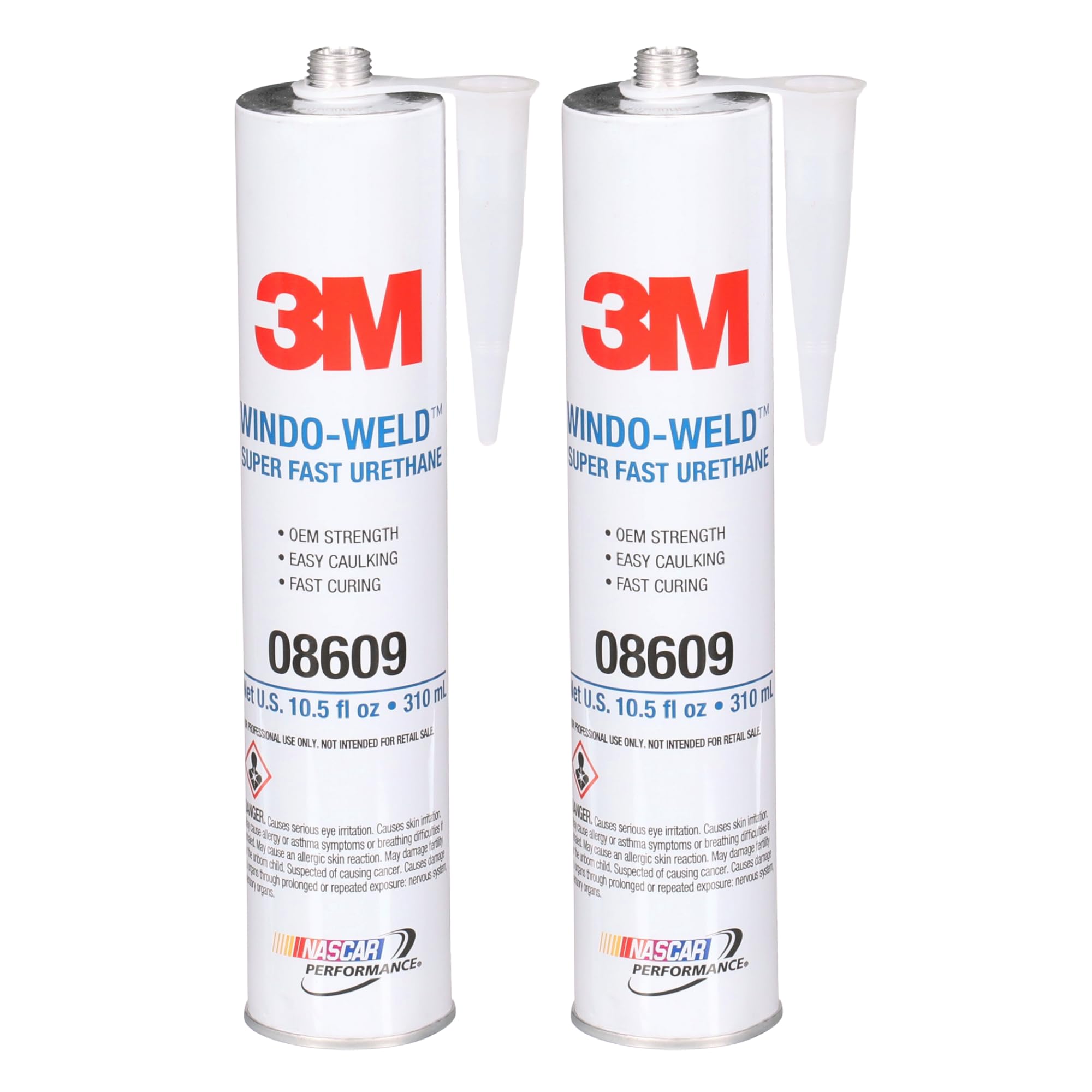 3M 08609 Window-Weld Super Fast Urethane Black Cartridge - 10.5 fl oz, 2 Pack