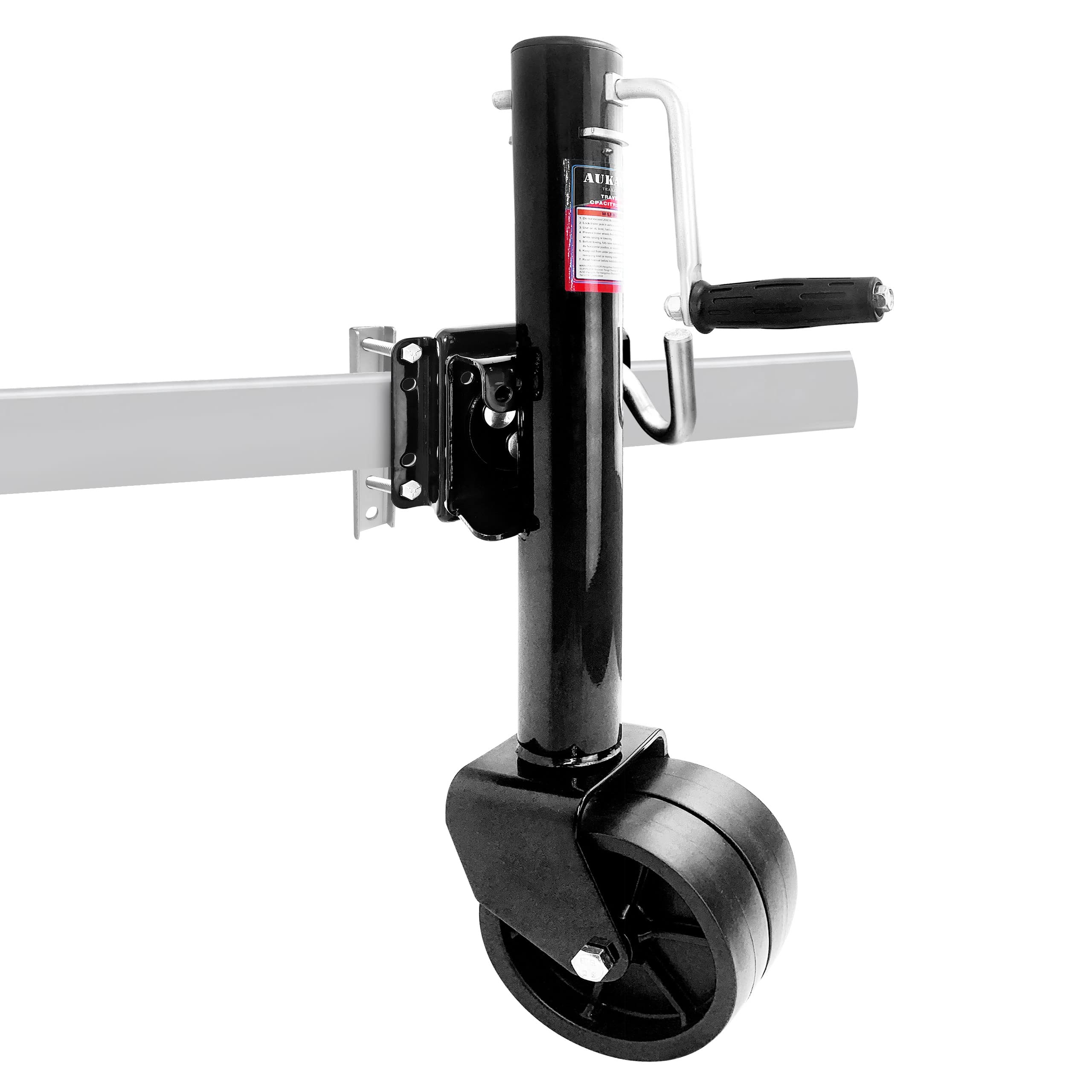 Aukayne Boat Trailer Jack With Wheel Swivel- 2000 Lbs 12'' Lift Heavy Duty (Black)