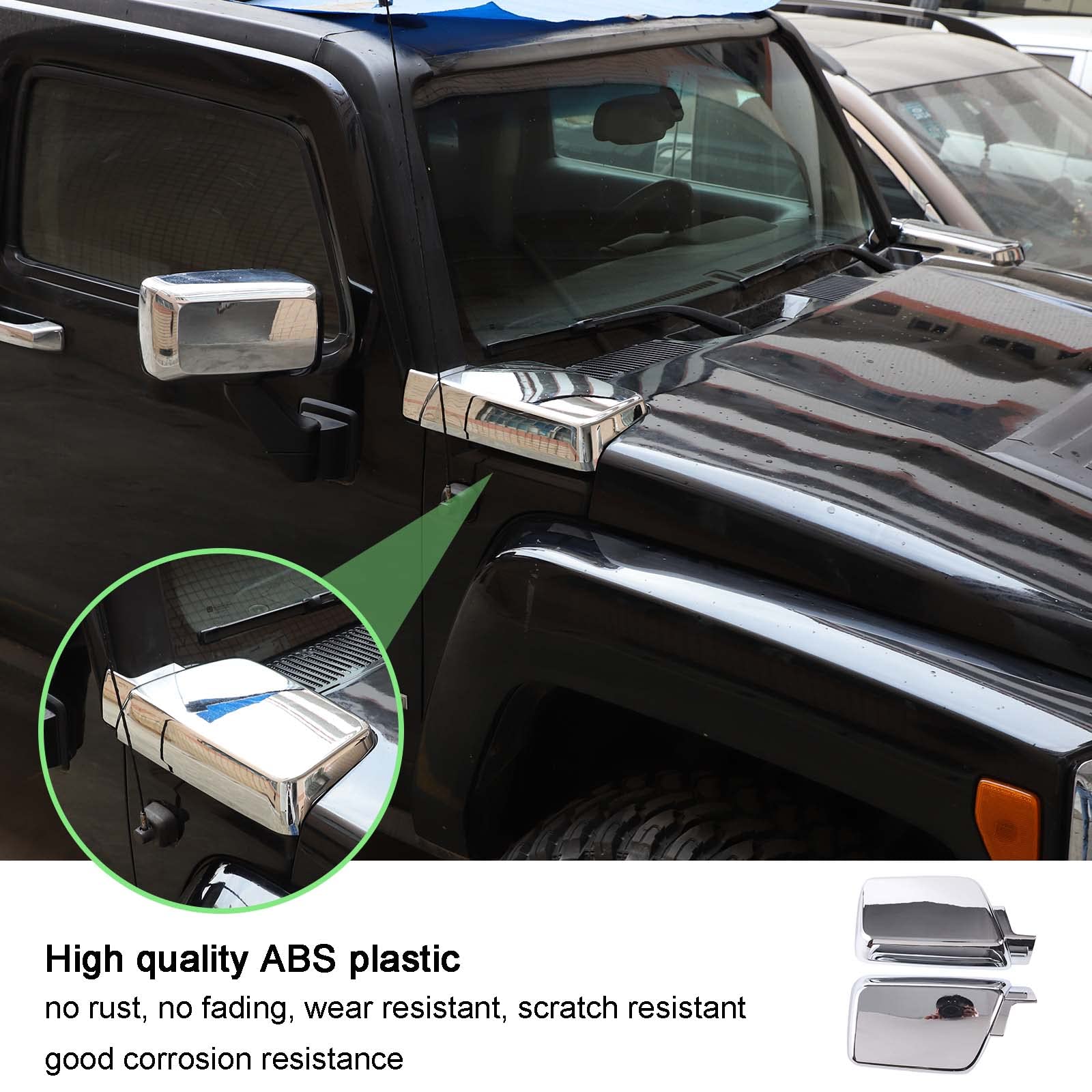 PIUGILH Side Air Intake Hood Vent Cover for Hummer H3 (2005-2009) - 2PCS, Durable ABS Material, Sleek Black Finish
