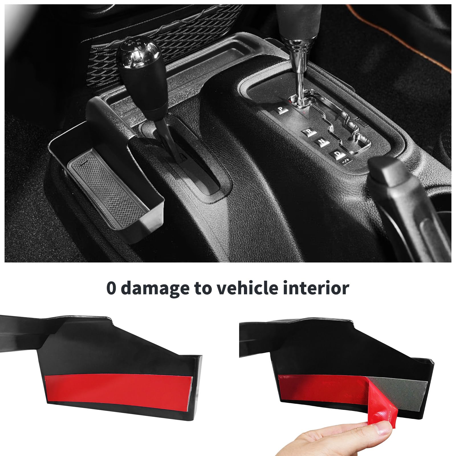 4Pcs Center Console Organizers Accessories Compatible For Jeep Wrangler Jk/Jku 2011-2018 2017 2016 2015 2014 2013 2012 2/4 Door