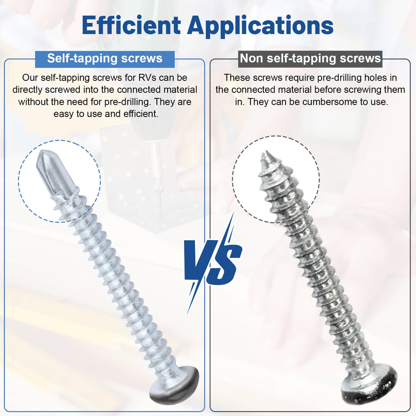 Pan Head Metal RV Screws Black #8x1 for Quad Drive Self Tapping Drill RV Interior and Exterior Enclosed Trailer Repair Screws -